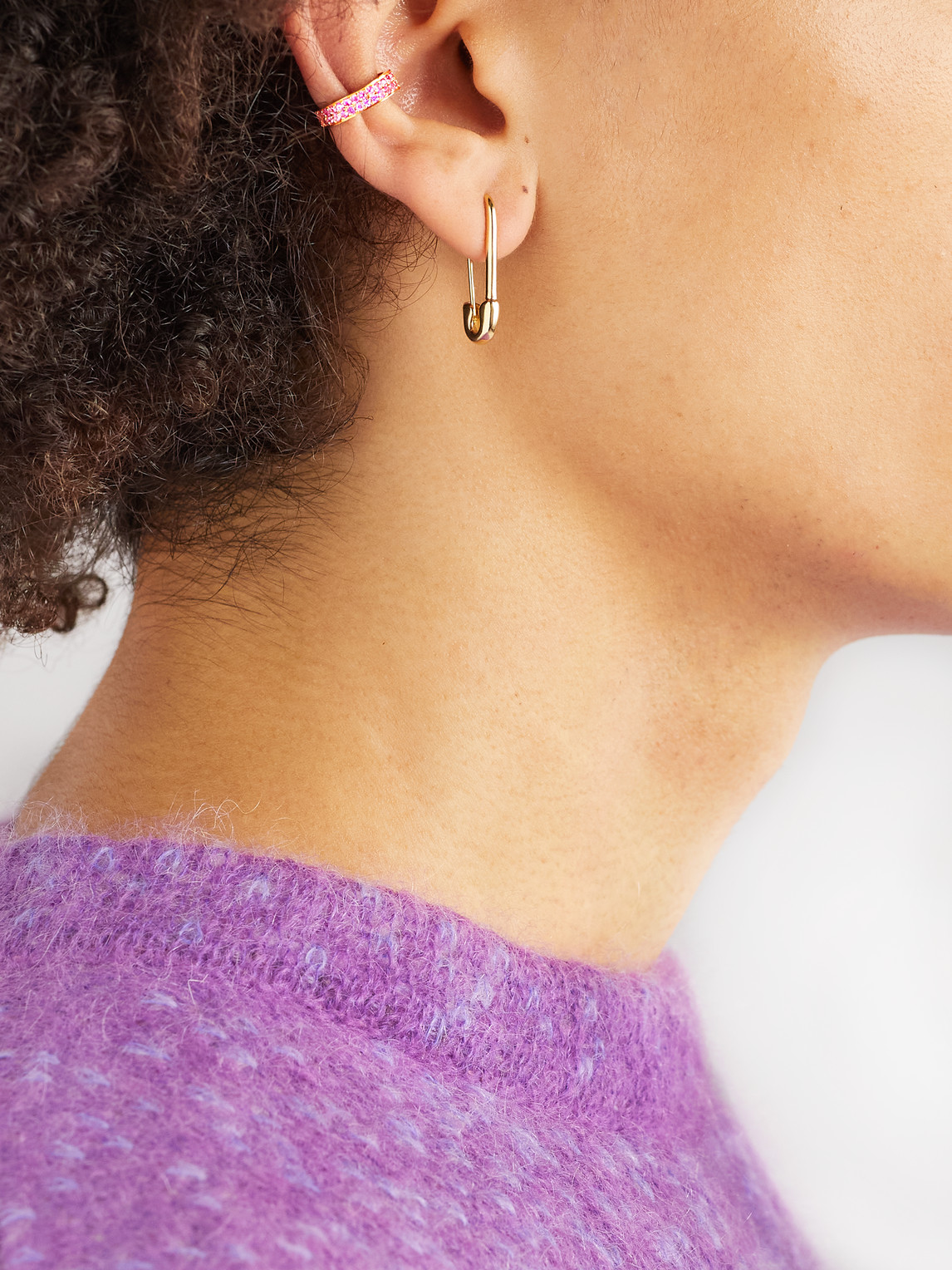 Shop Anita Ko Double Row Rose Gold Sapphire Ear Cuff In Pink