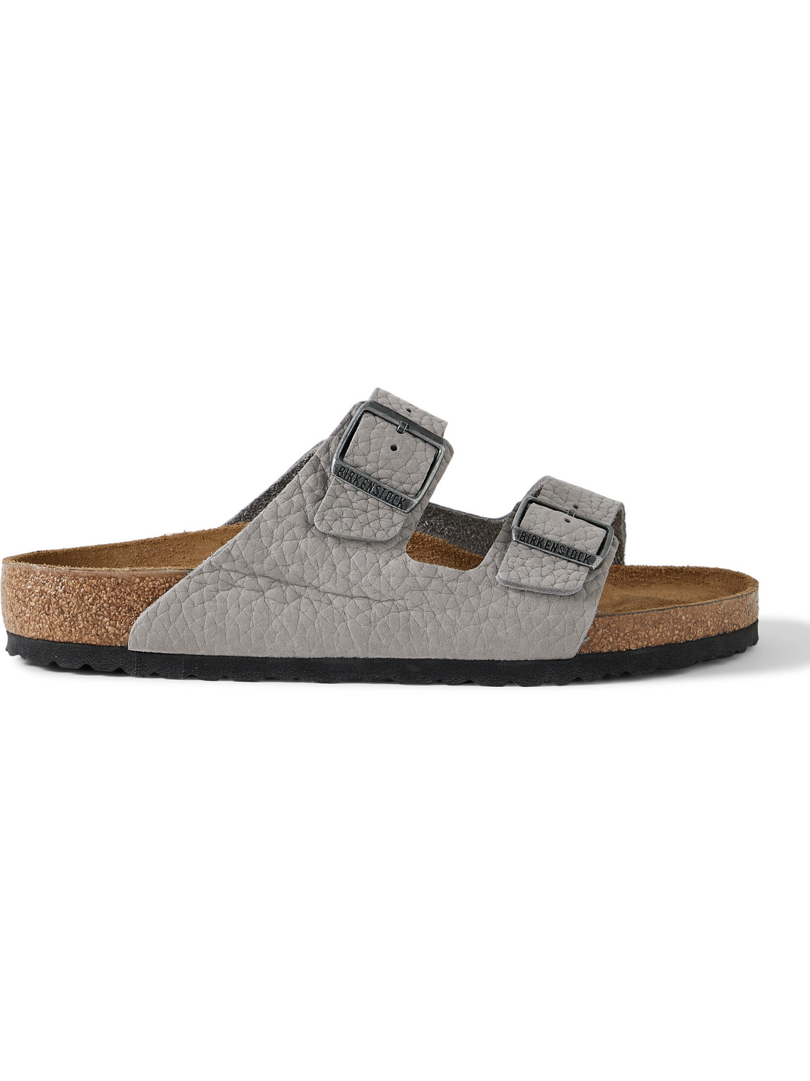 Birkenstock Arizona Full-grain Nubuck Sandals In Gray