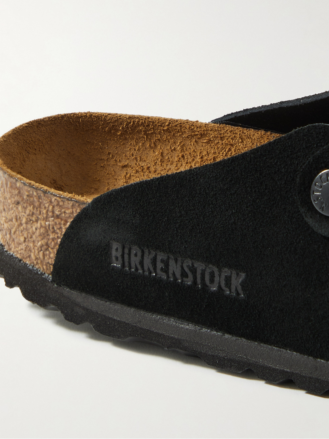Shop Birkenstock Boston Suede Clogs In Black
