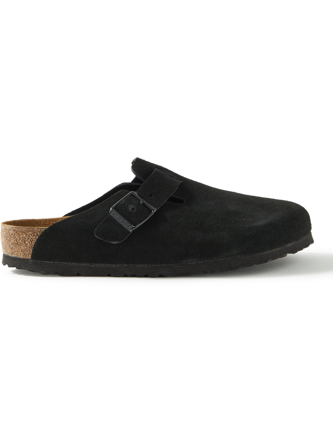 Shop Birkenstock Boston Suede Clogs In Black