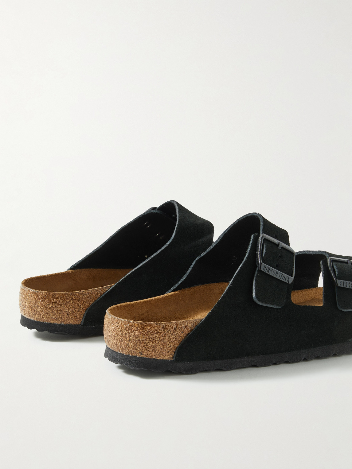 Shop Birkenstock Arizona Suede Sandals In Black