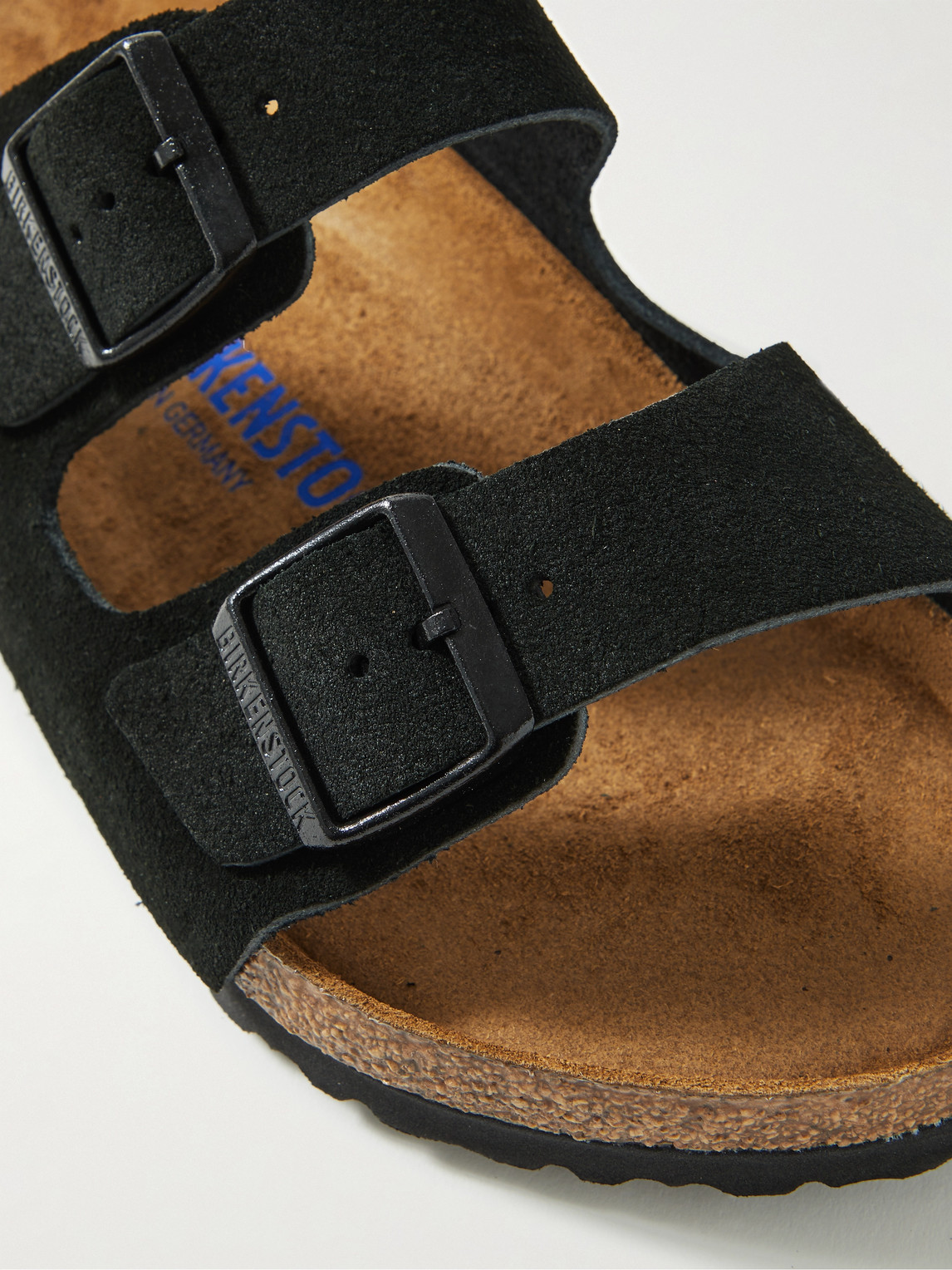 Shop Birkenstock Arizona Suede Sandals In Black