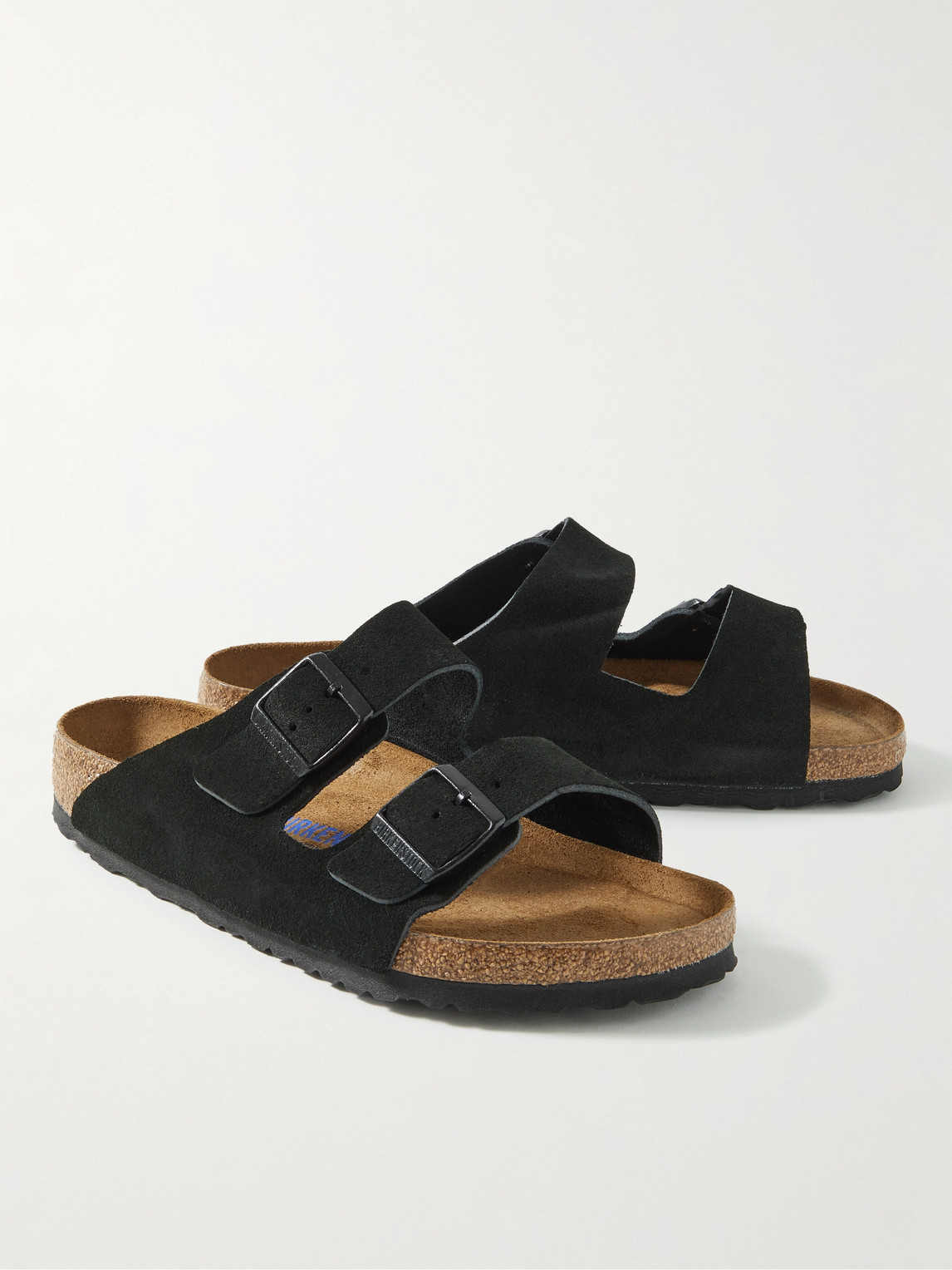 Shop Birkenstock Arizona Suede Sandals In Black