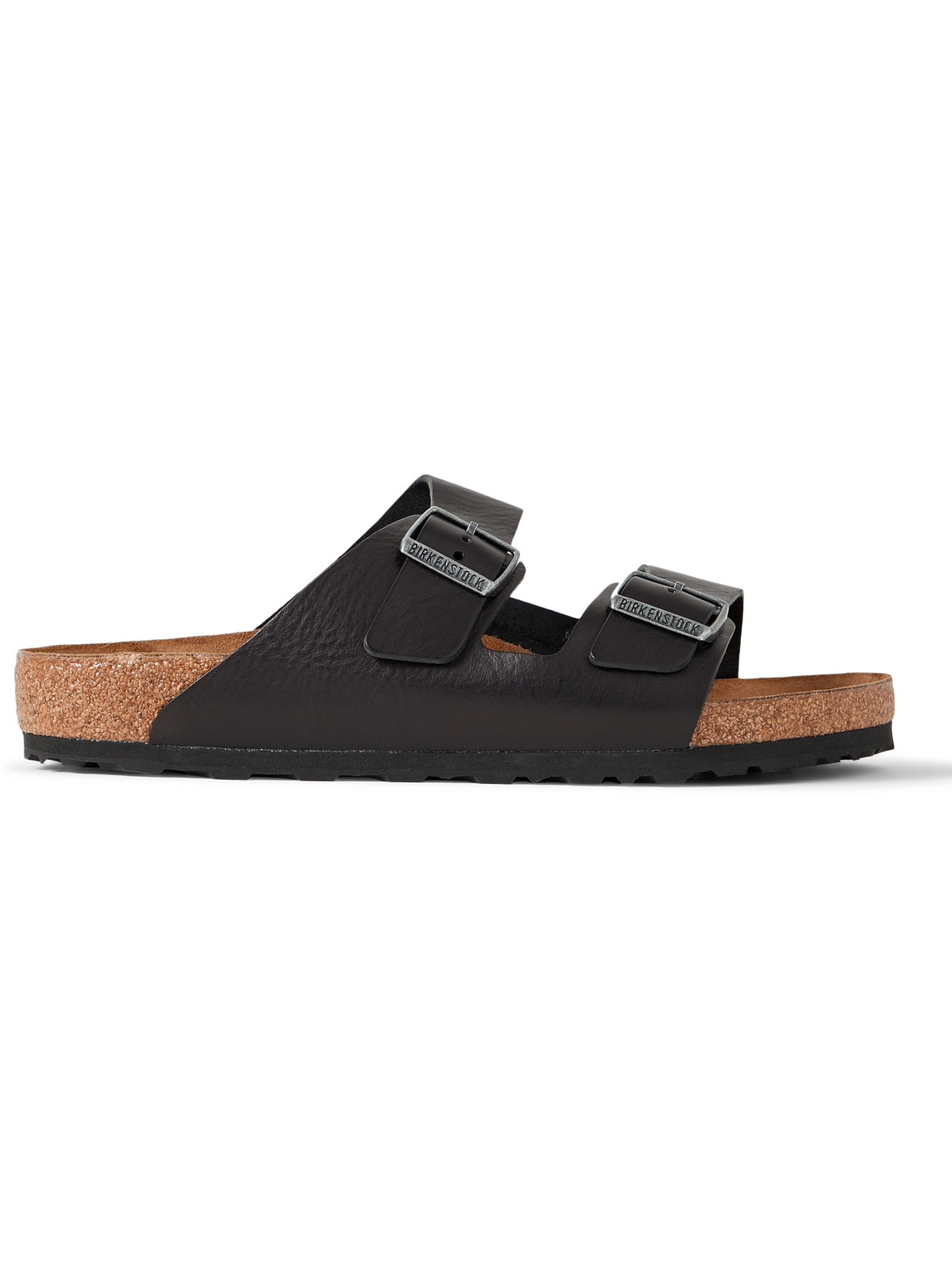 Birkenstock Textured Leather Ar Zona Bs Sandals With Double Buckle In Black