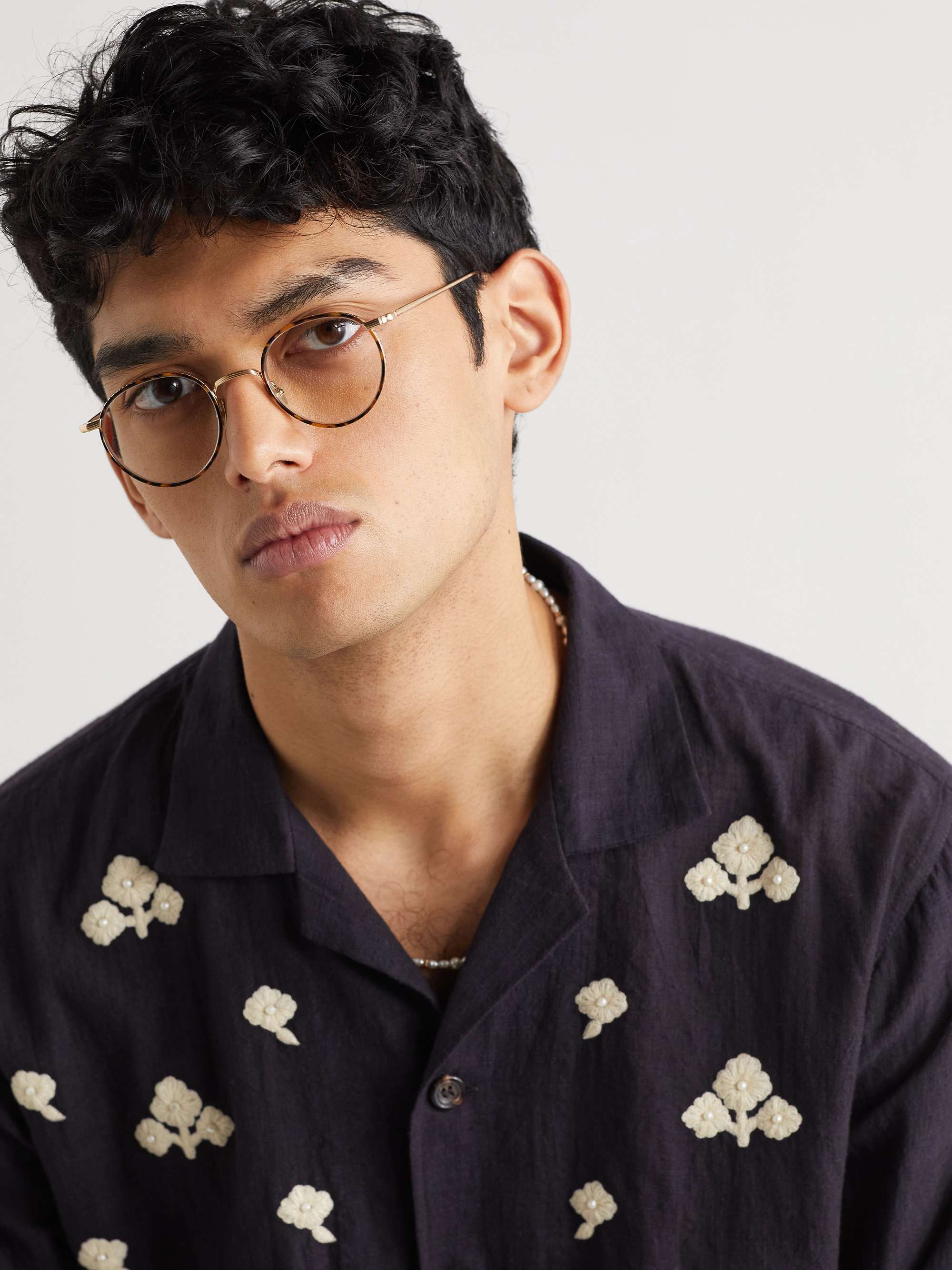 AHLEM Raspail Round-Frame Tortoiseshell Acetate and Gold-Tone Optical Lenses