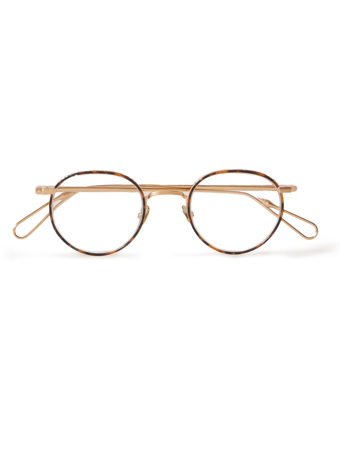 Ahlem Raspail Round-frame Tortoiseshell Acetate And Gold-tone Optical Lenses In Brown