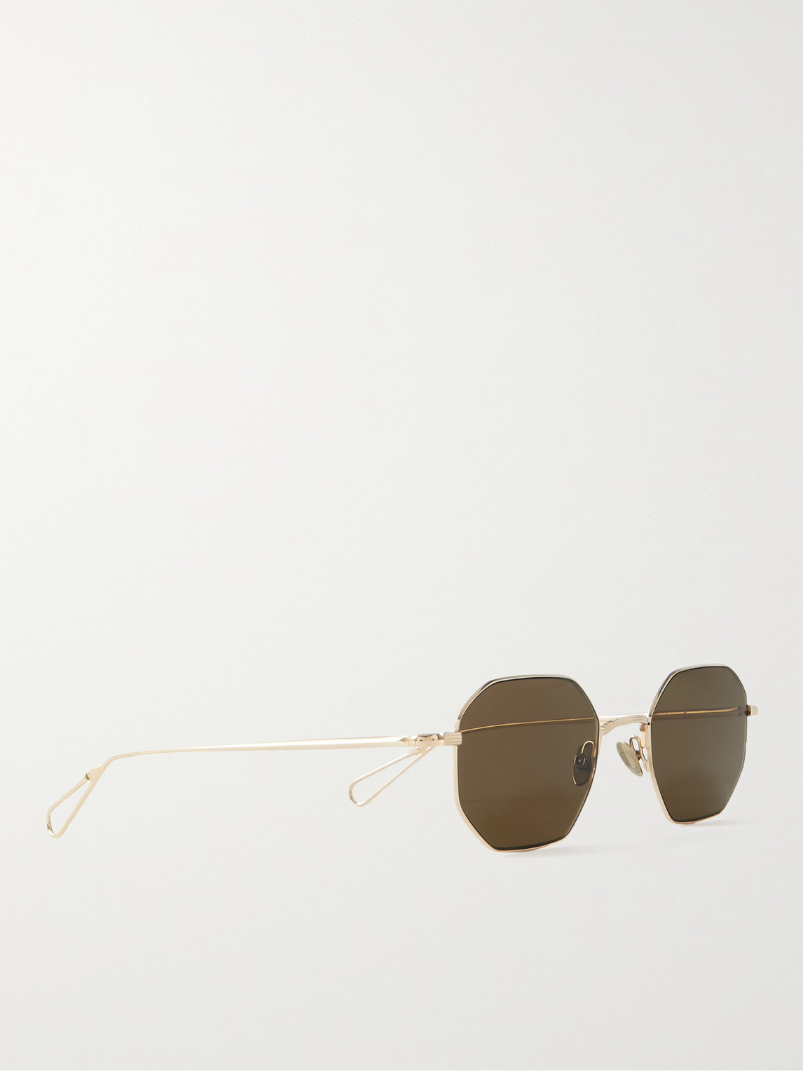 Shop Ahlem Trocadero Hexagonal-frame Gold-tone Sunglasses