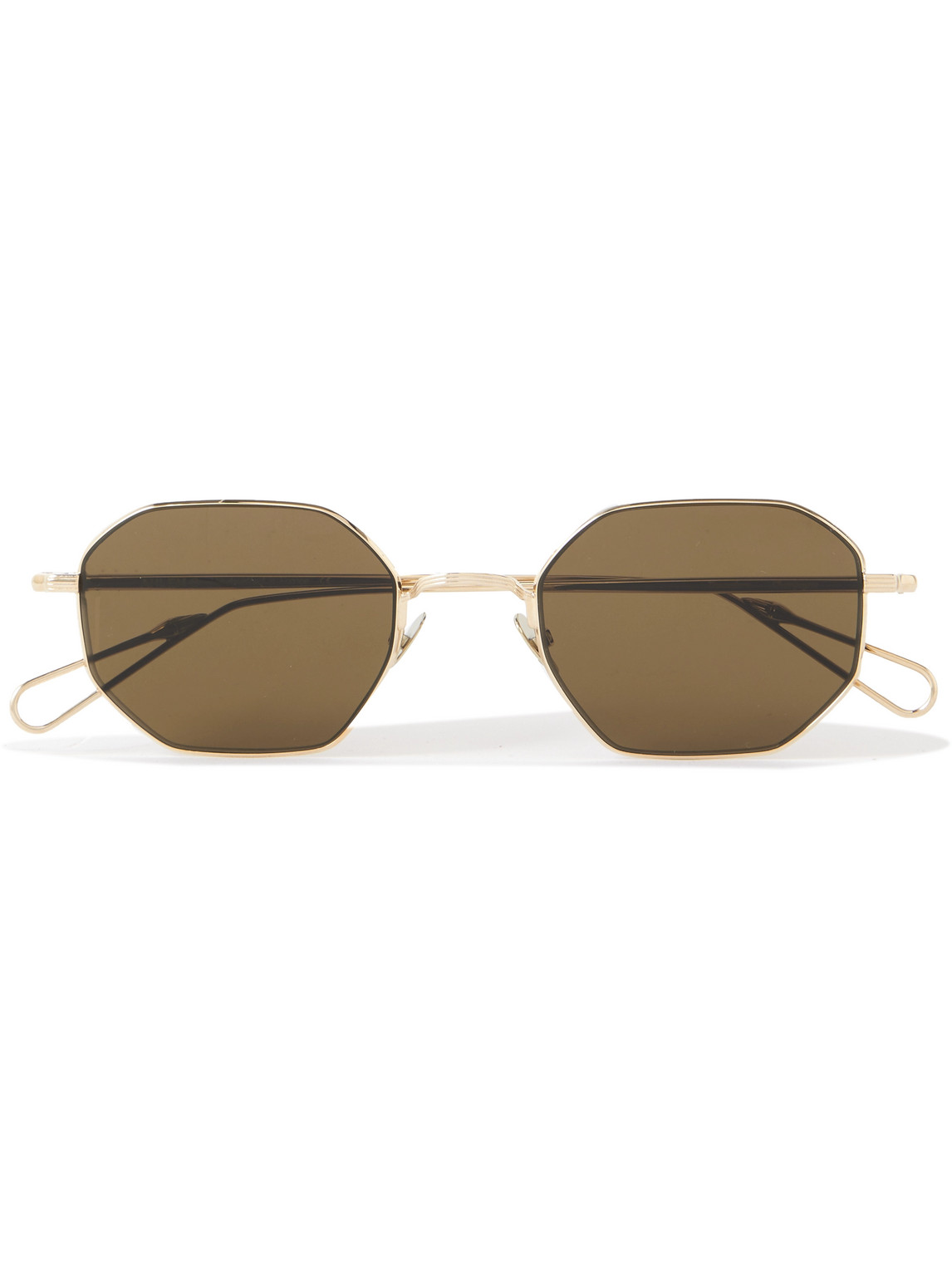 Trocadero Hexagonal-Frame Gold-Tone Sunglasses