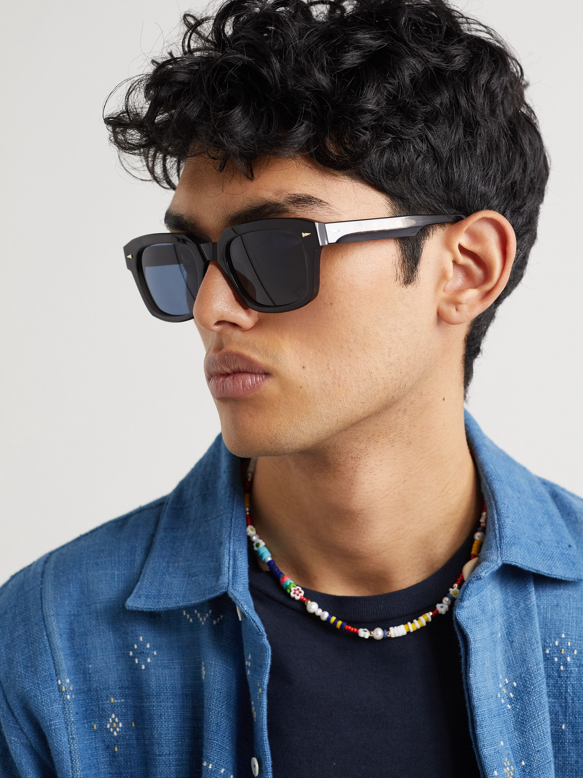 Ahlem Volontaires Square-frame Acetate Sunglasses In Black