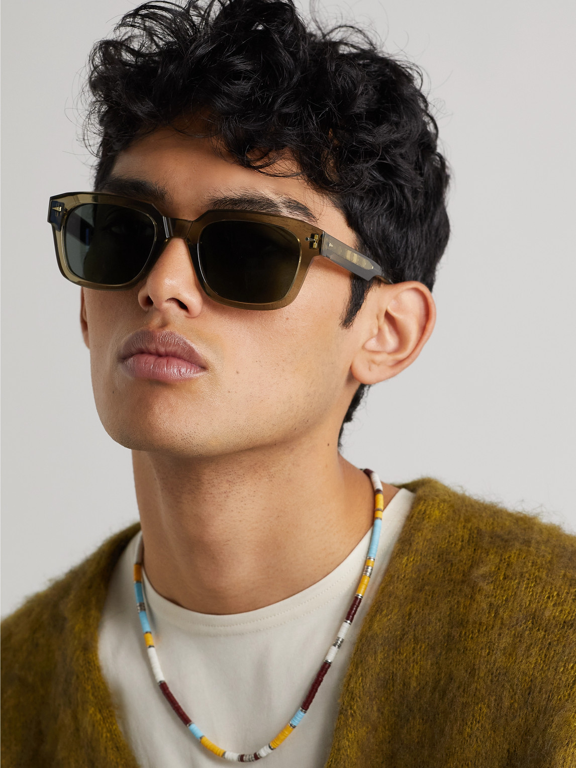 Shop Ahlem Volontaires Square-frame Acetate Sunglasses In Neutrals