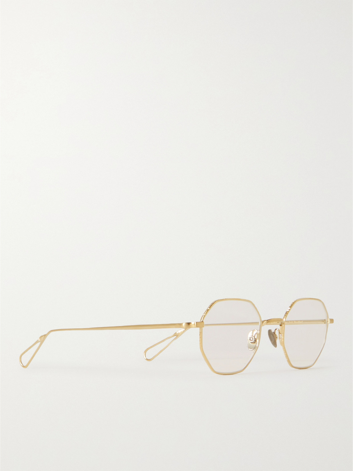 AHLEM GAILLON HEXAGONAL-FRAME GOLD-TONE OPTICAL LENSES