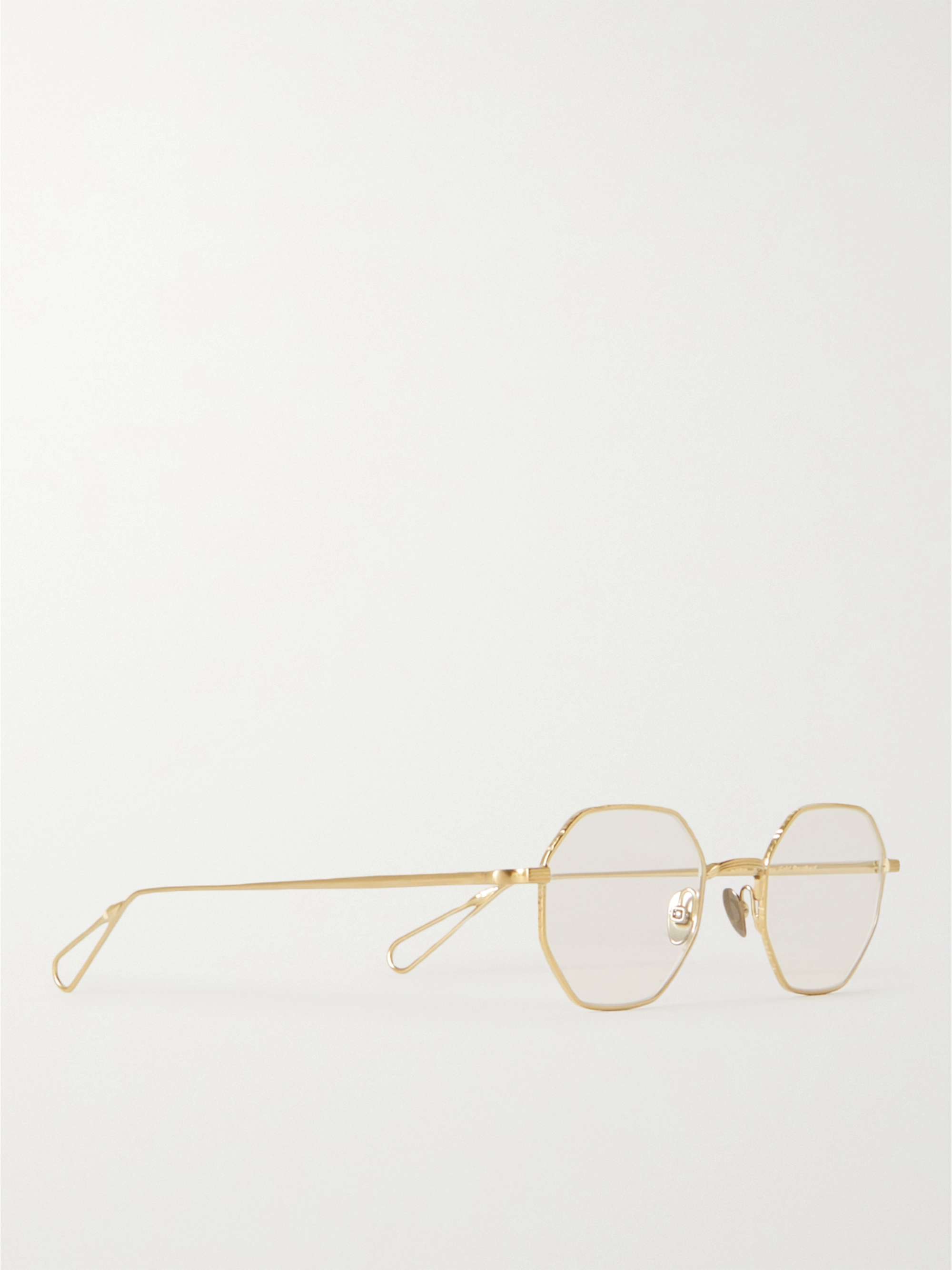 AHLEM Gaillon Hexagonal-Frame Gold-Tone Optical Lenses