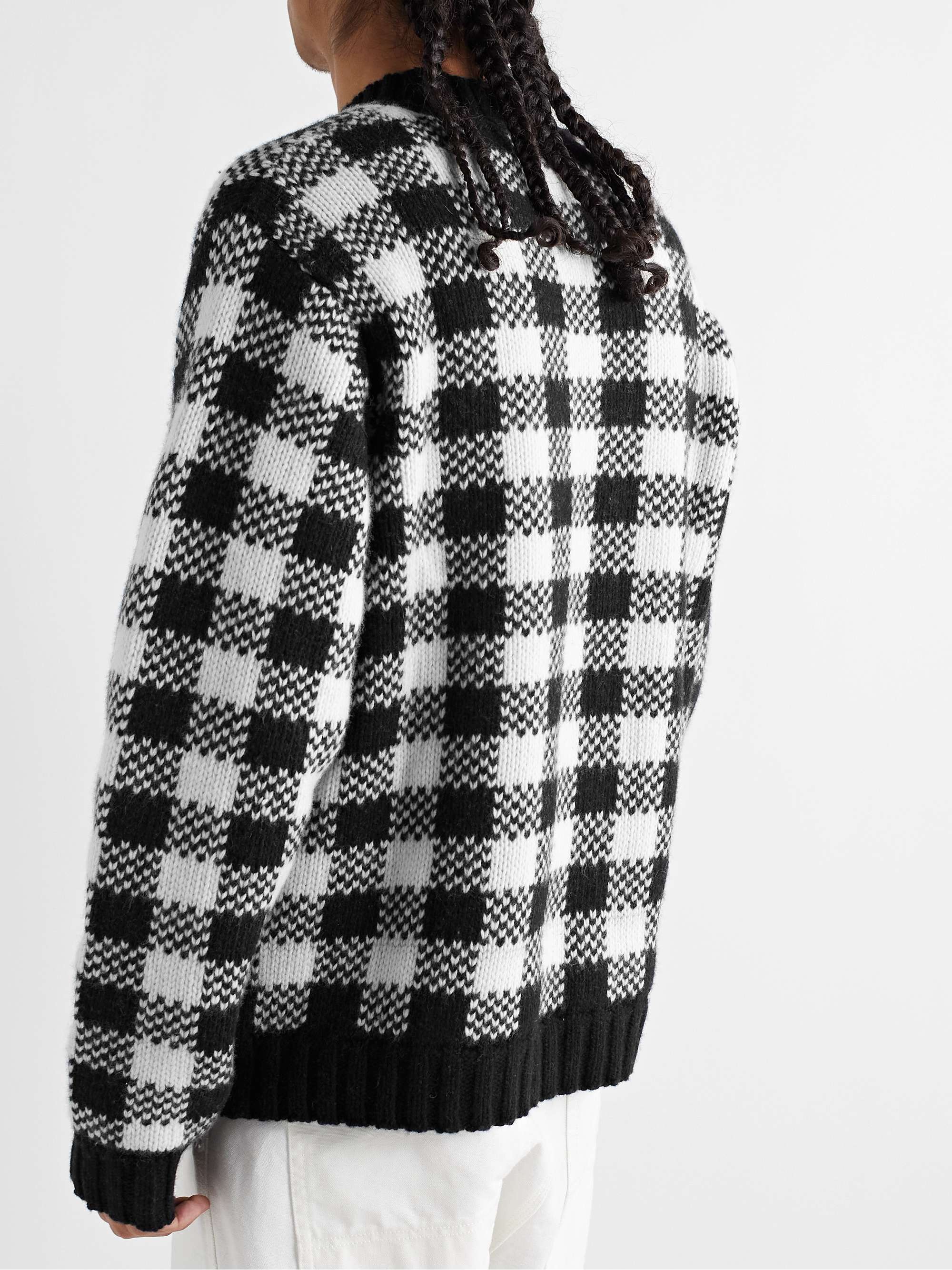 YMC Bluto Checked Wool-Blend Sweater