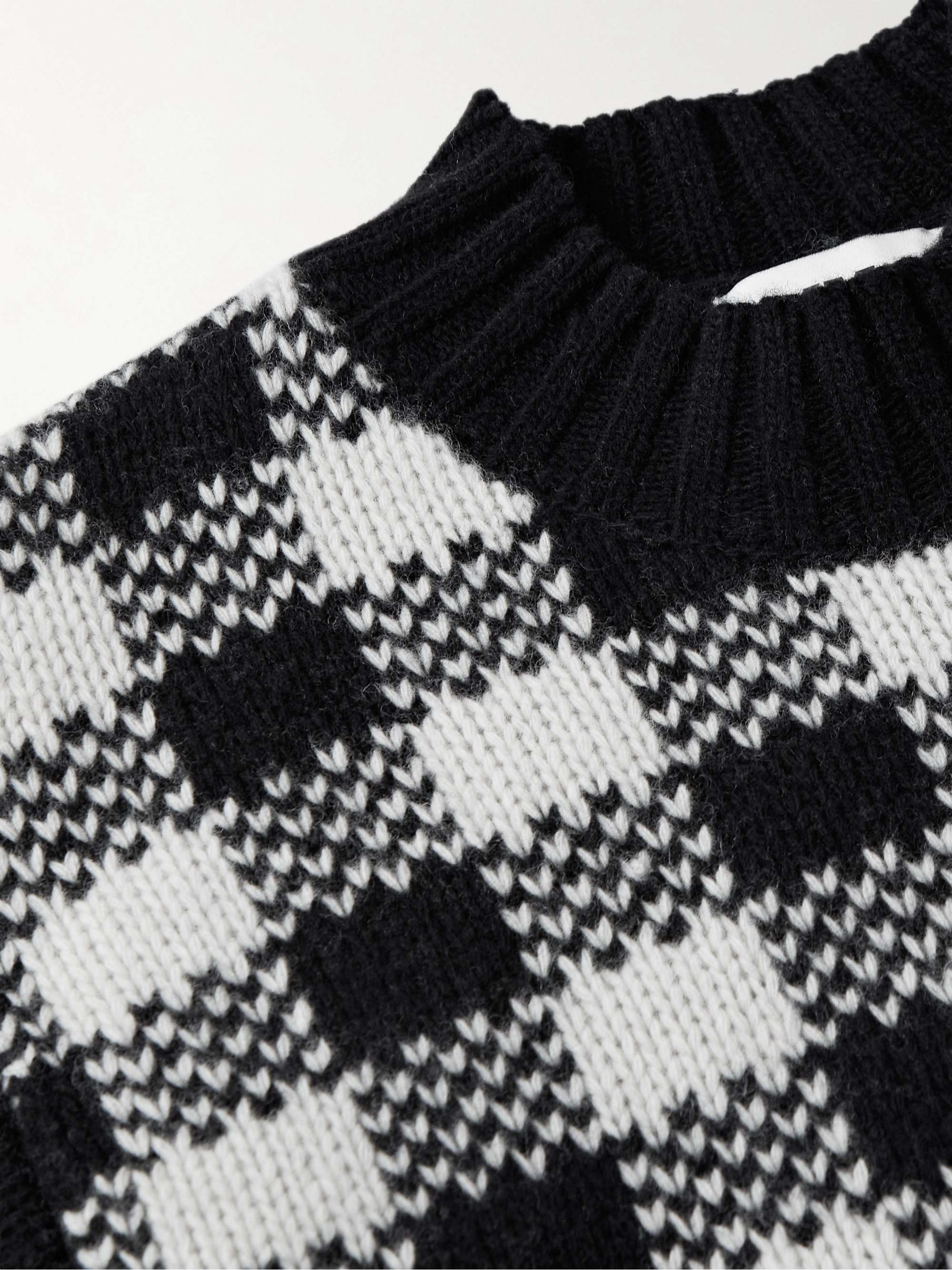 YMC Bluto Checked Wool-Blend Sweater