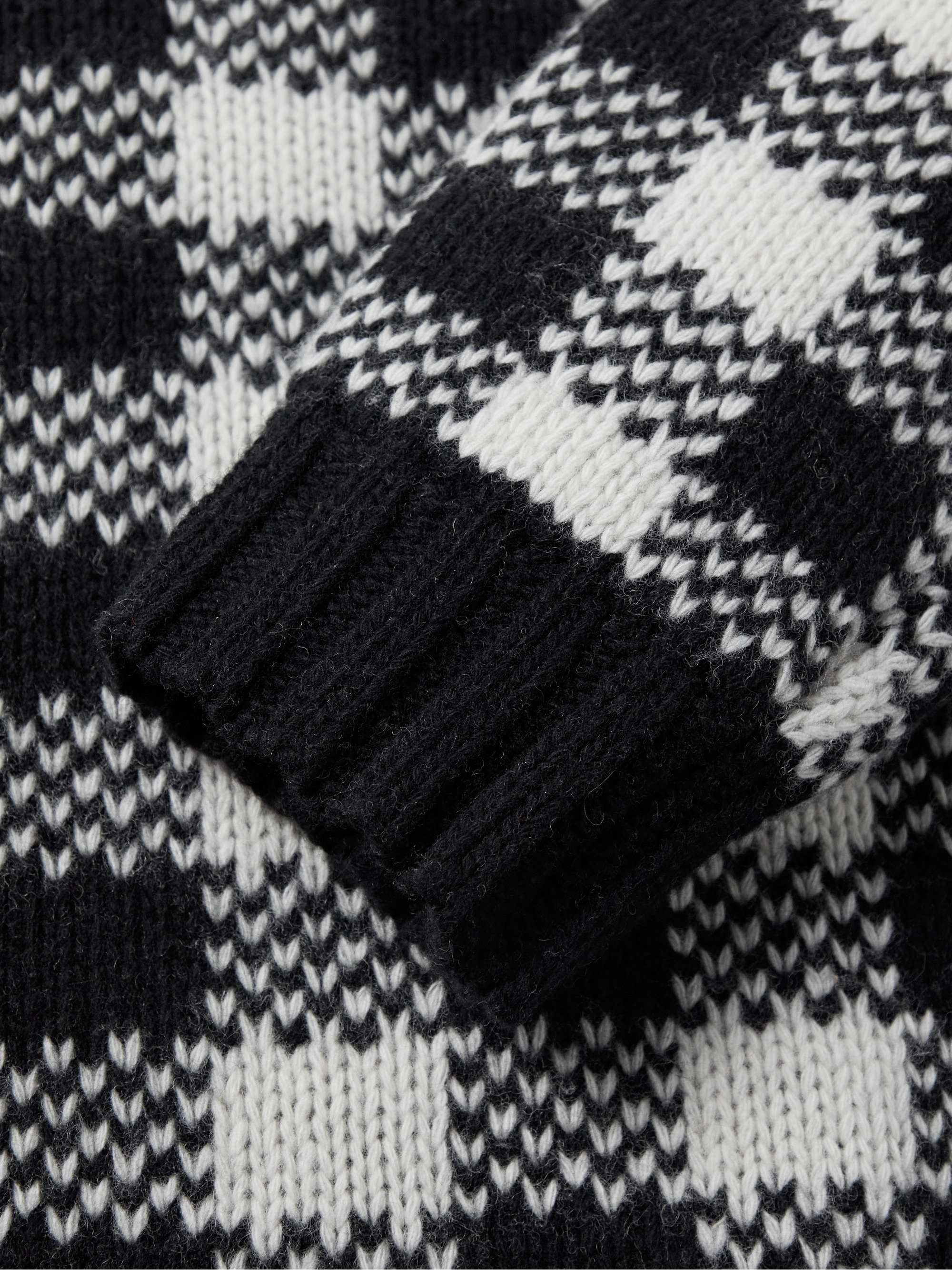 YMC Bluto Checked Wool-Blend Sweater