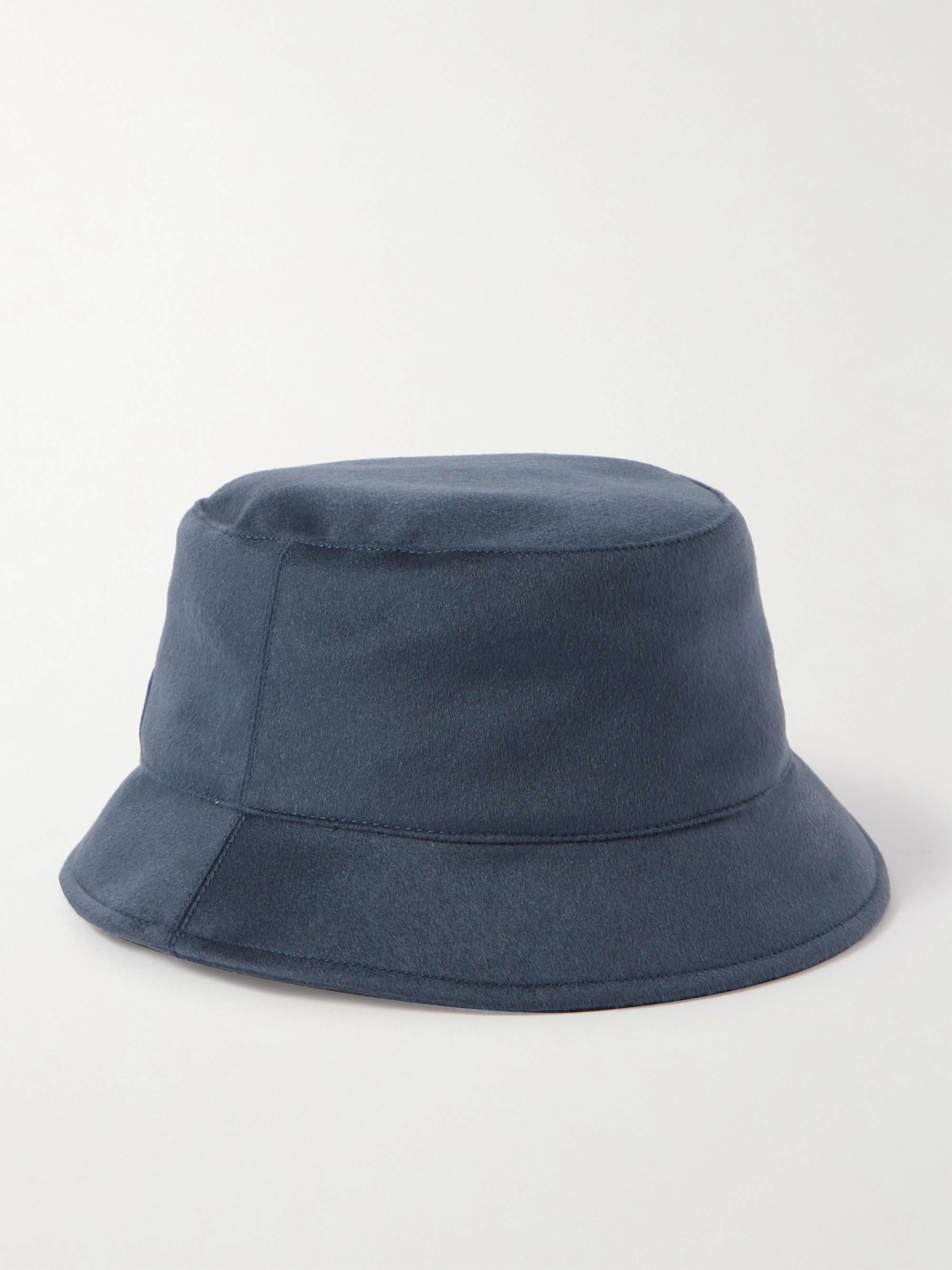 LORO PIANA Cityleisure Suede-Trimmed Cashmere Bucket Hat
