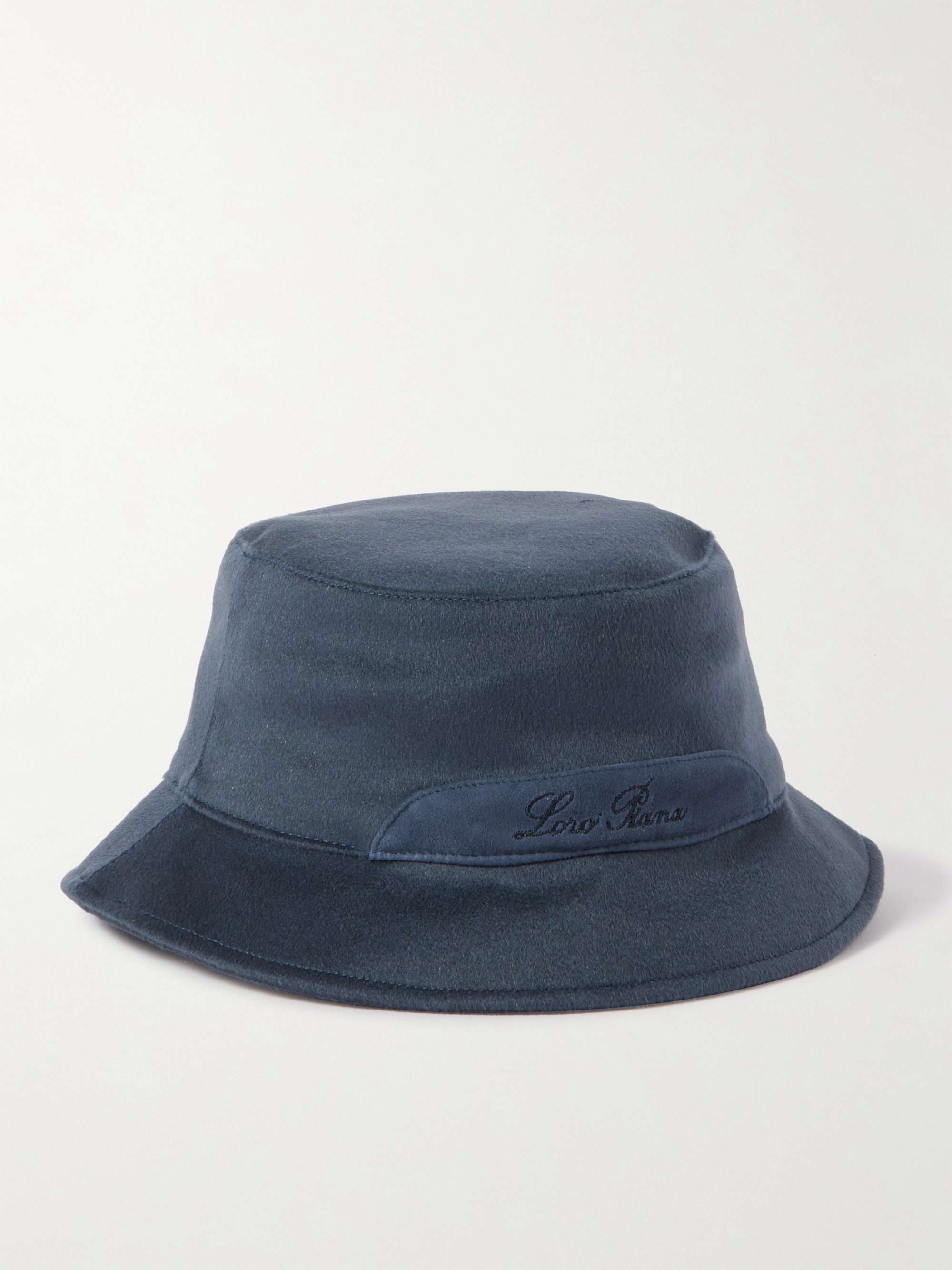 LORO PIANA Cityleisure Suede-Trimmed Cashmere Bucket Hat