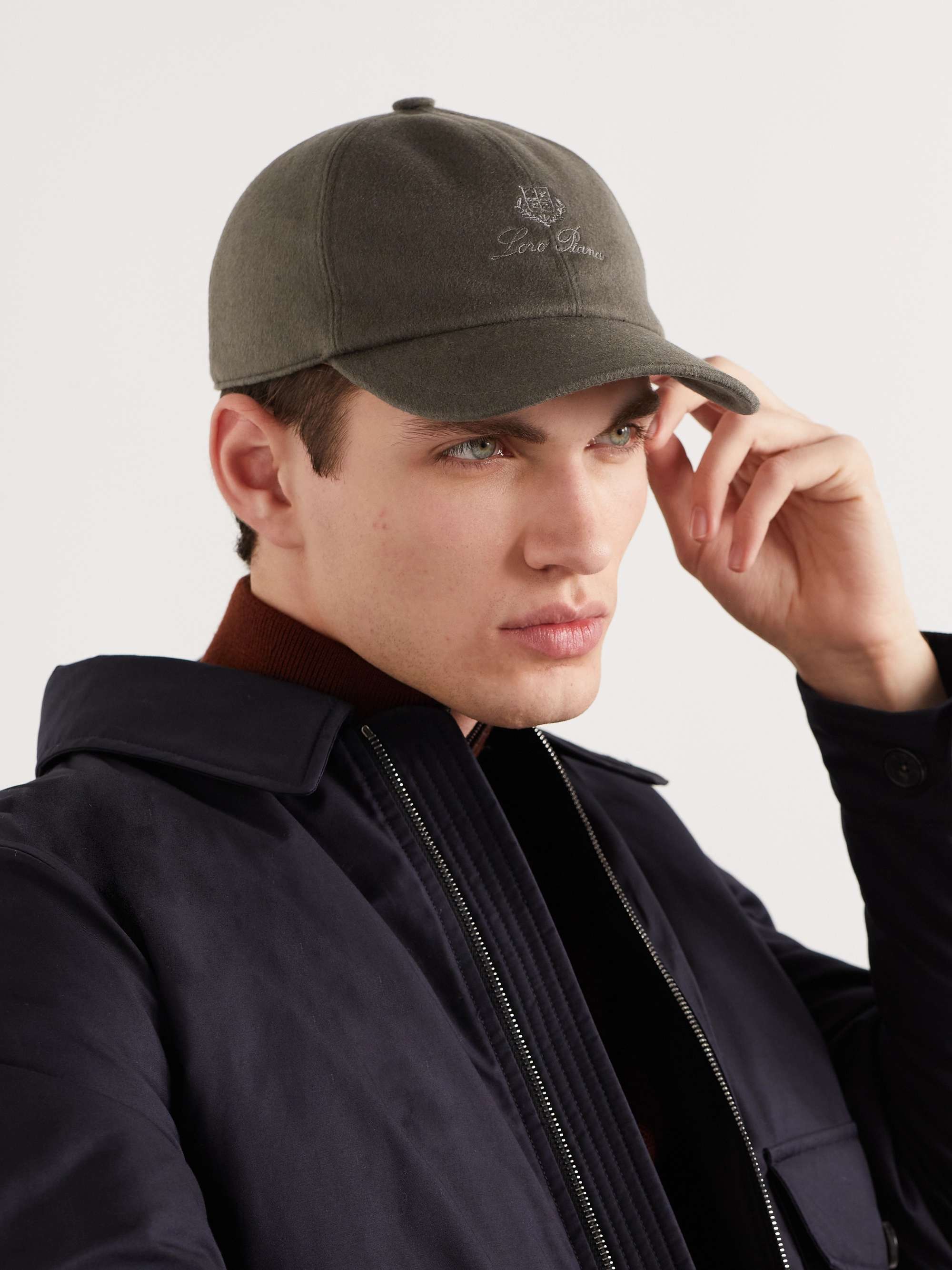 Loro Piana Wind Logo Baseball Cap In Black