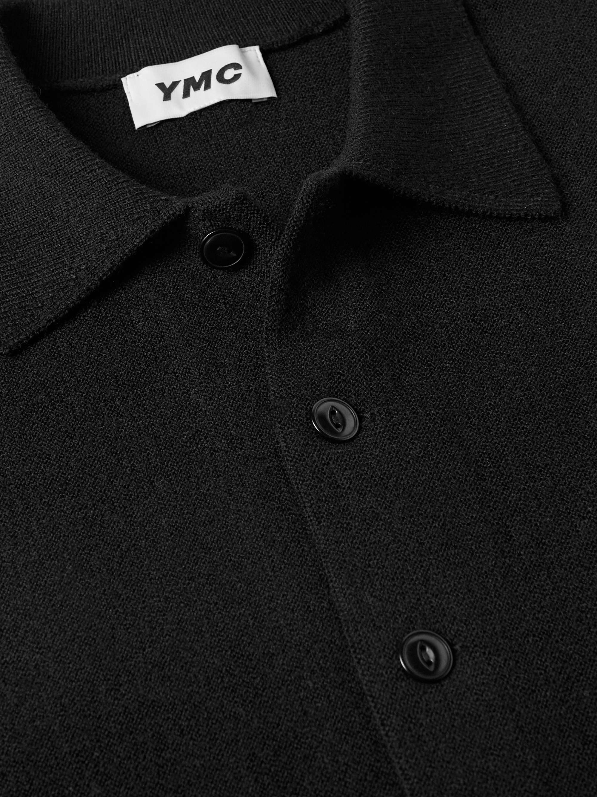 YMC Rat Pack Spread-Collar Merino Wool Cardigan