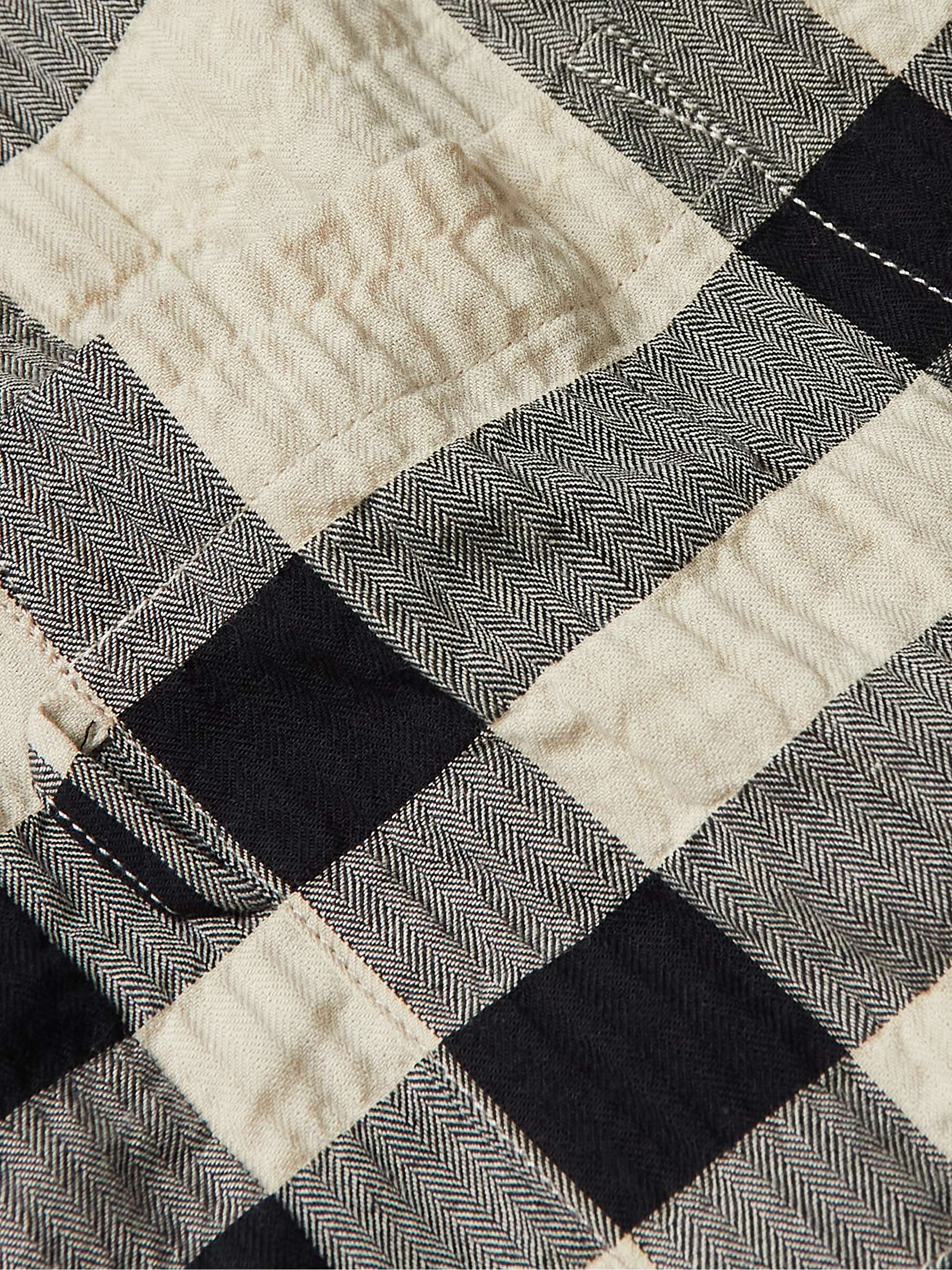 YMC Curstis Checked Herringbone Cotton-Blend Seersucker Shirt