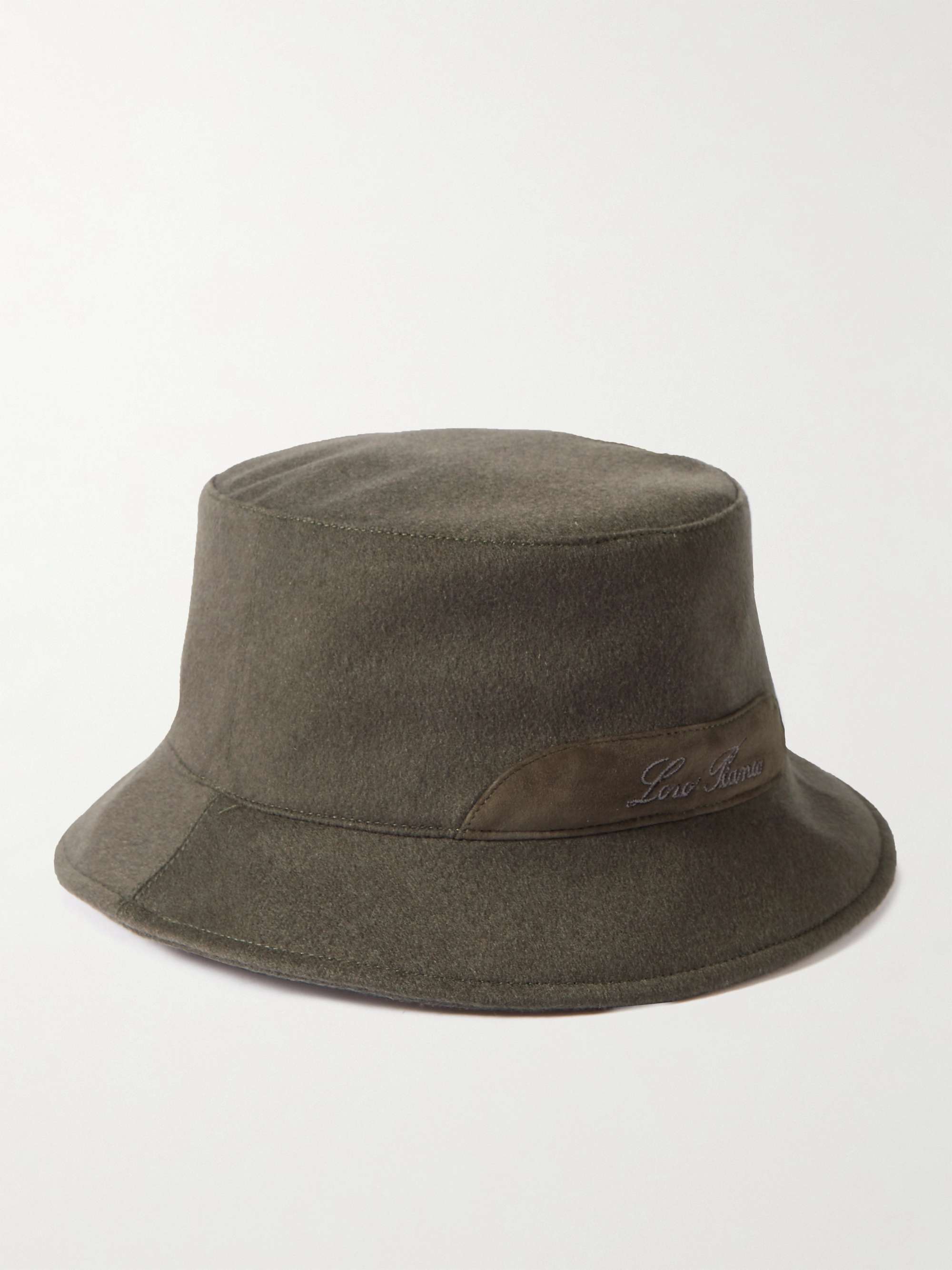 LORO PIANA Cityleisure Suede-Trimmed Cashmere Bucket Hat