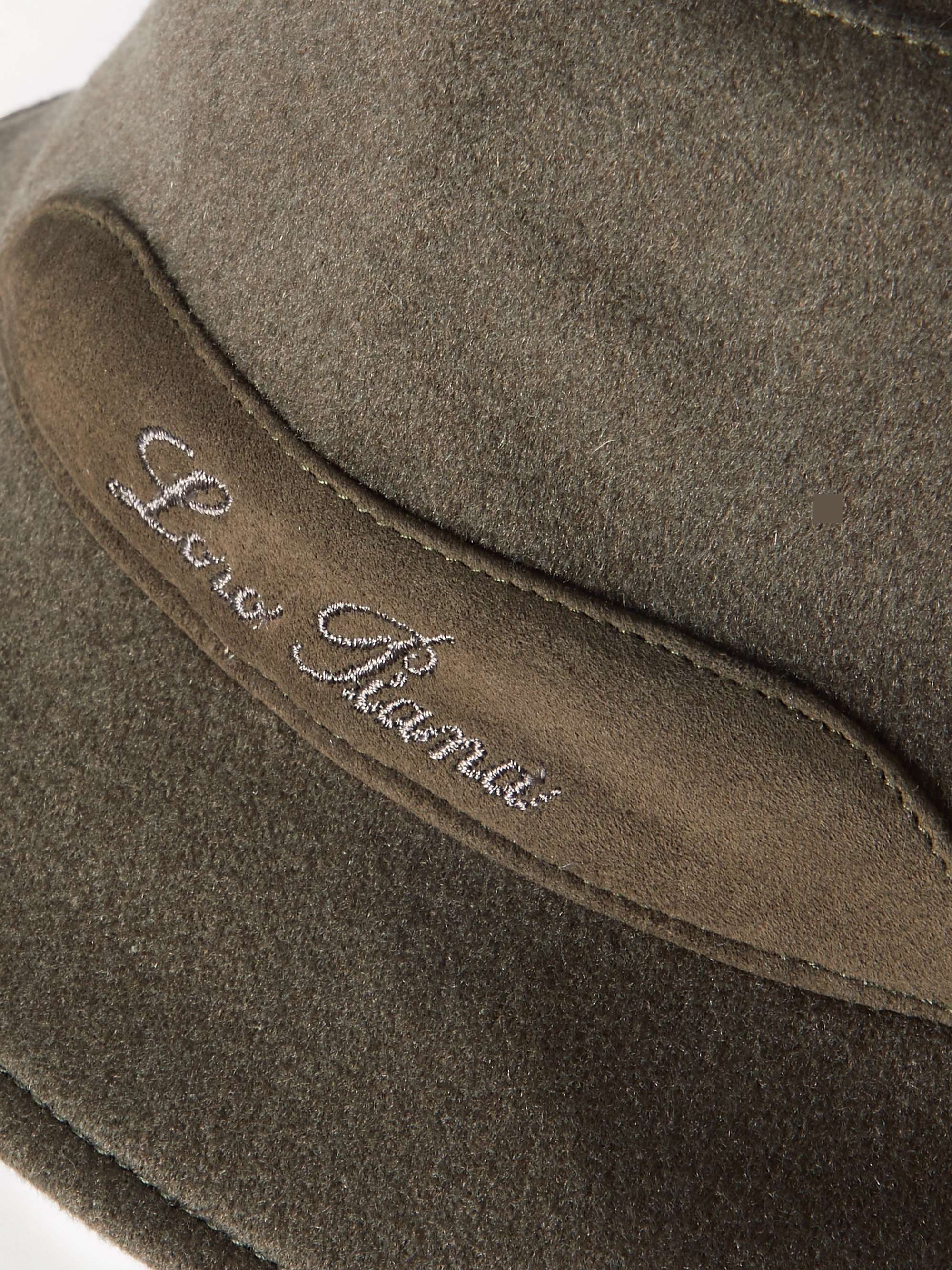LORO PIANA Cityleisure Suede-Trimmed Cashmere Bucket Hat