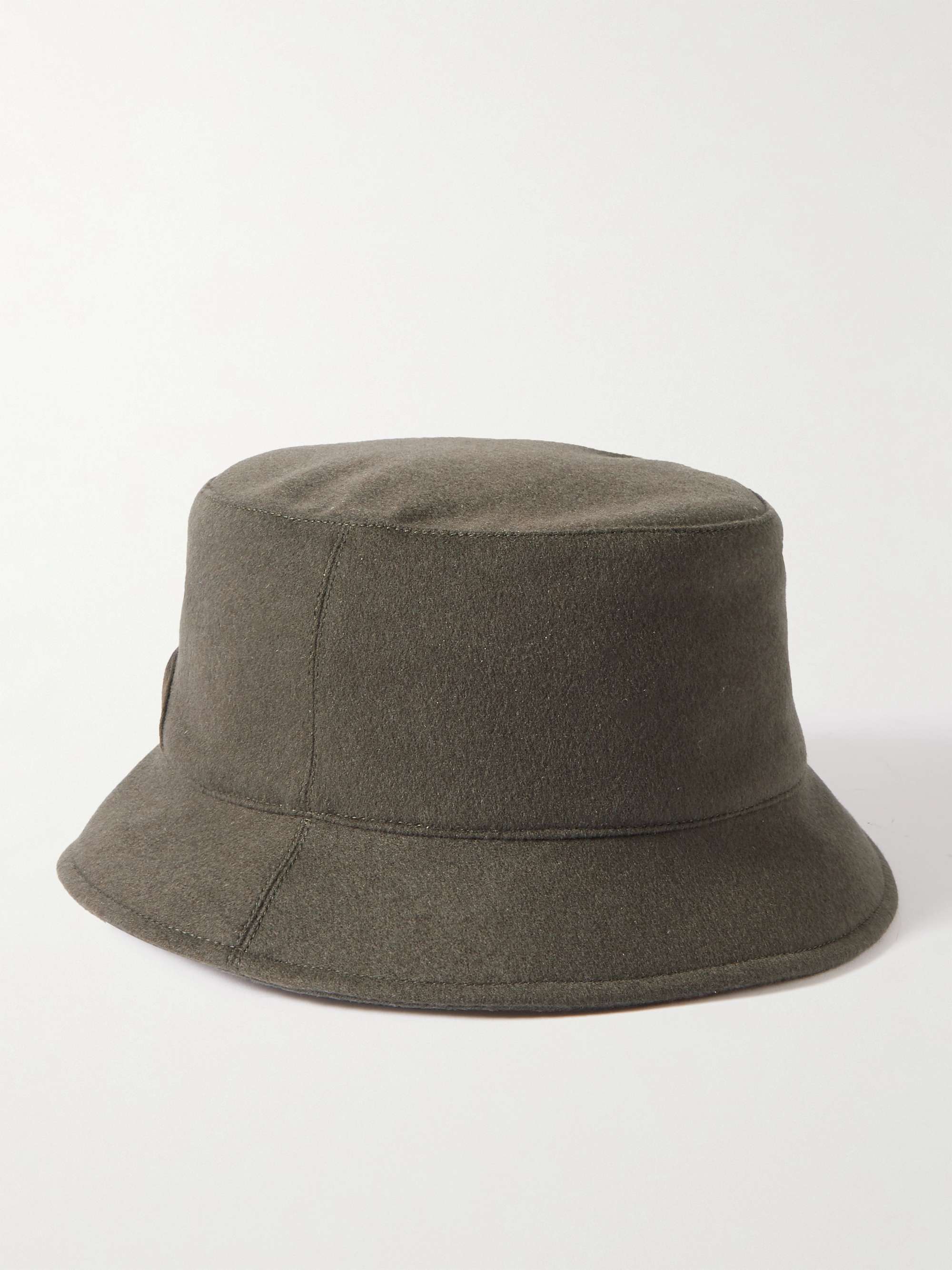 LORO PIANA Cityleisure Suede-Trimmed Cashmere Bucket Hat