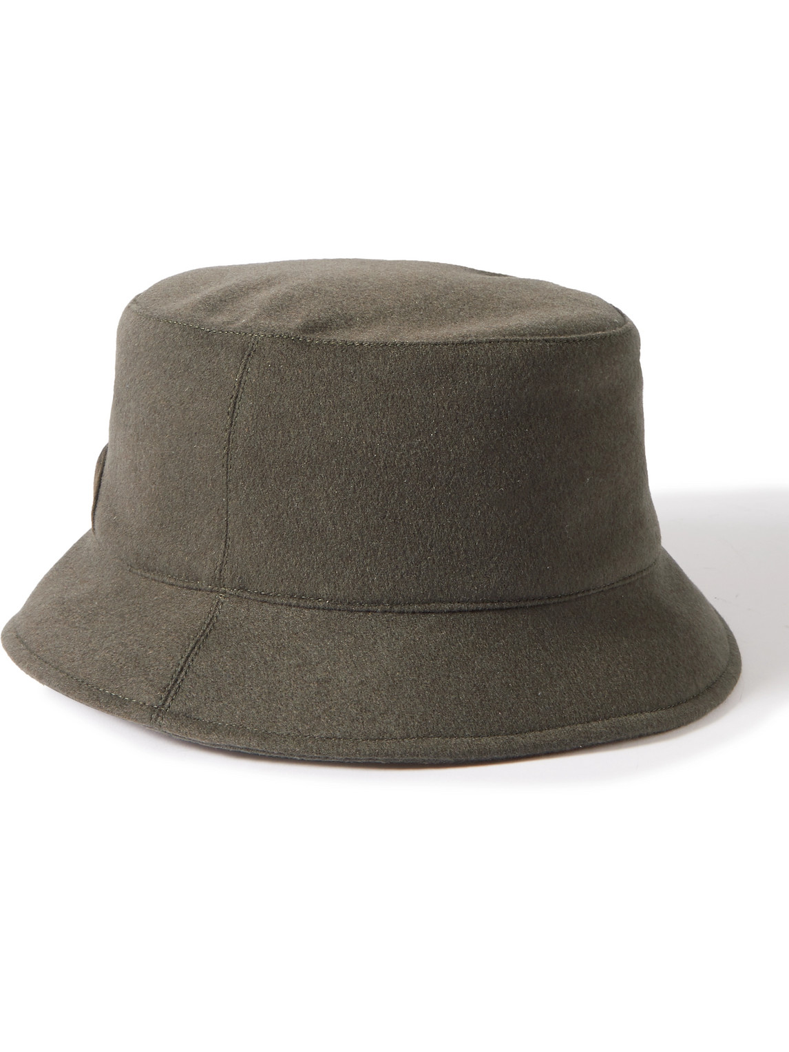Loro Piana Cityleisure Suede-trimmed Cashmere Bucket Hat In Green