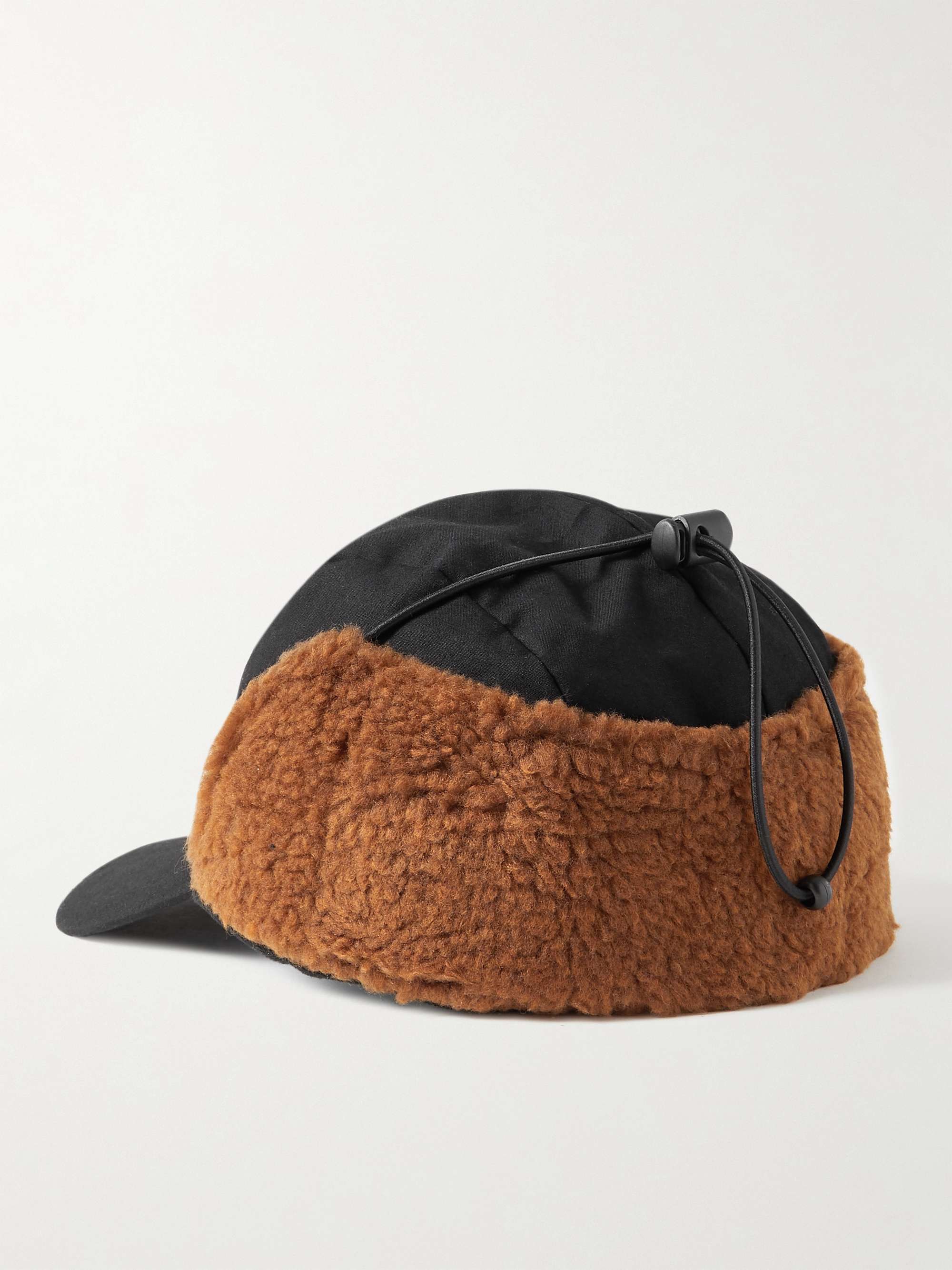 YMC Faux Fur-Trimmed Waxed-Cotton Cap