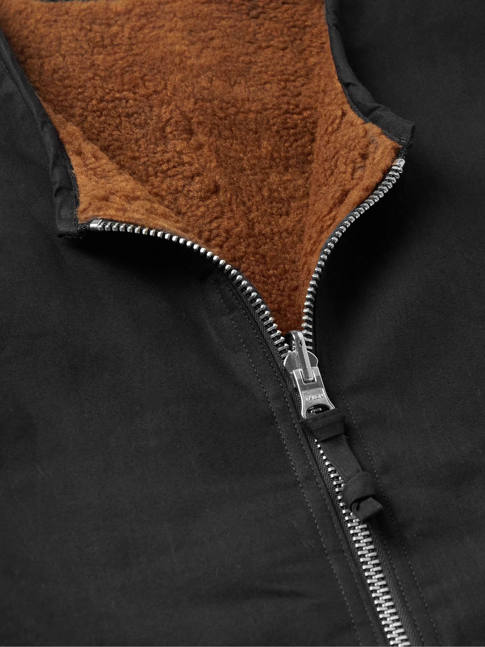YMC Wyatt Reversible Fleece and Waxed-Cotton Gilet