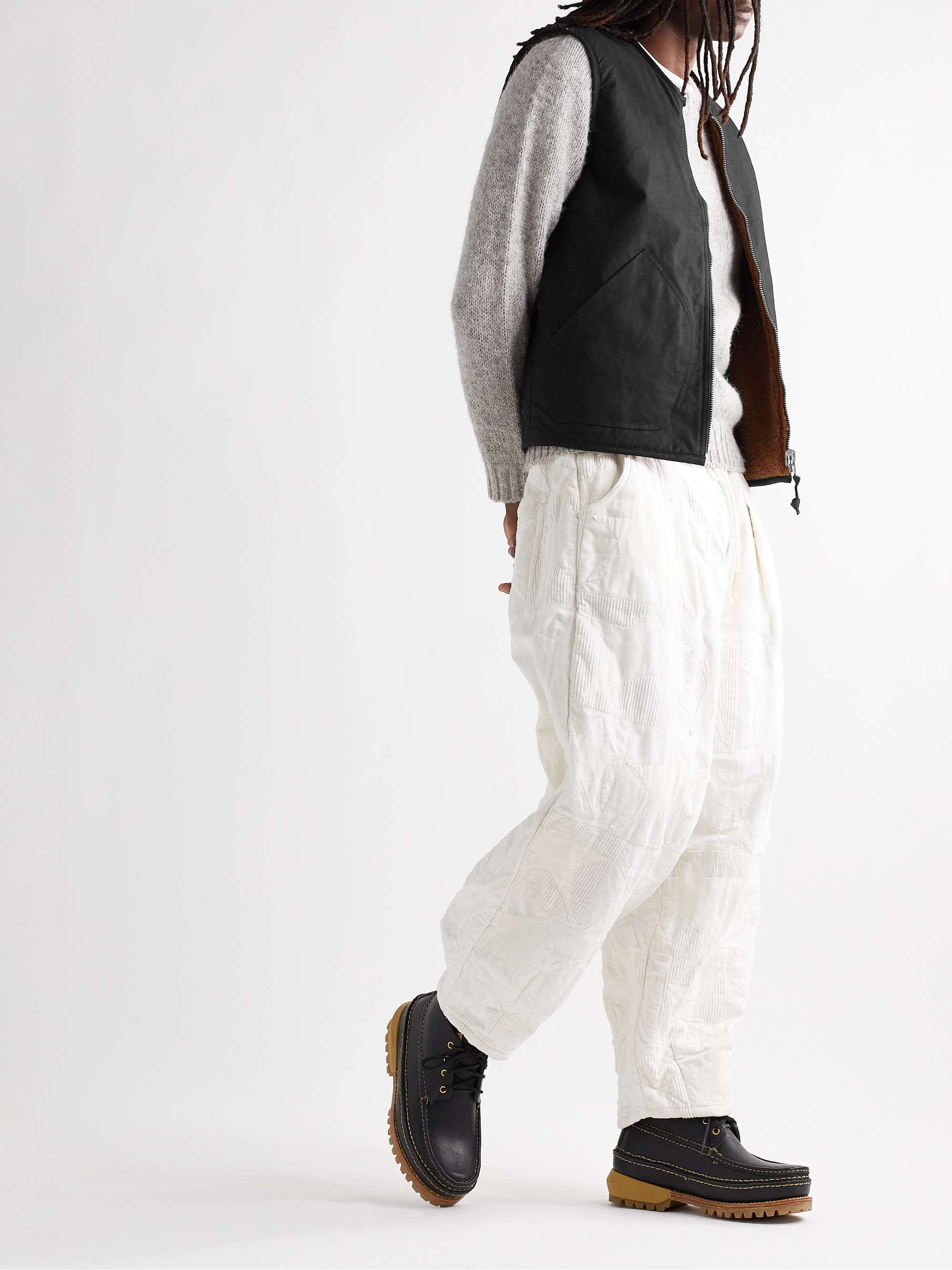 YMC Wyatt Reversible Fleece and Waxed-Cotton Gilet