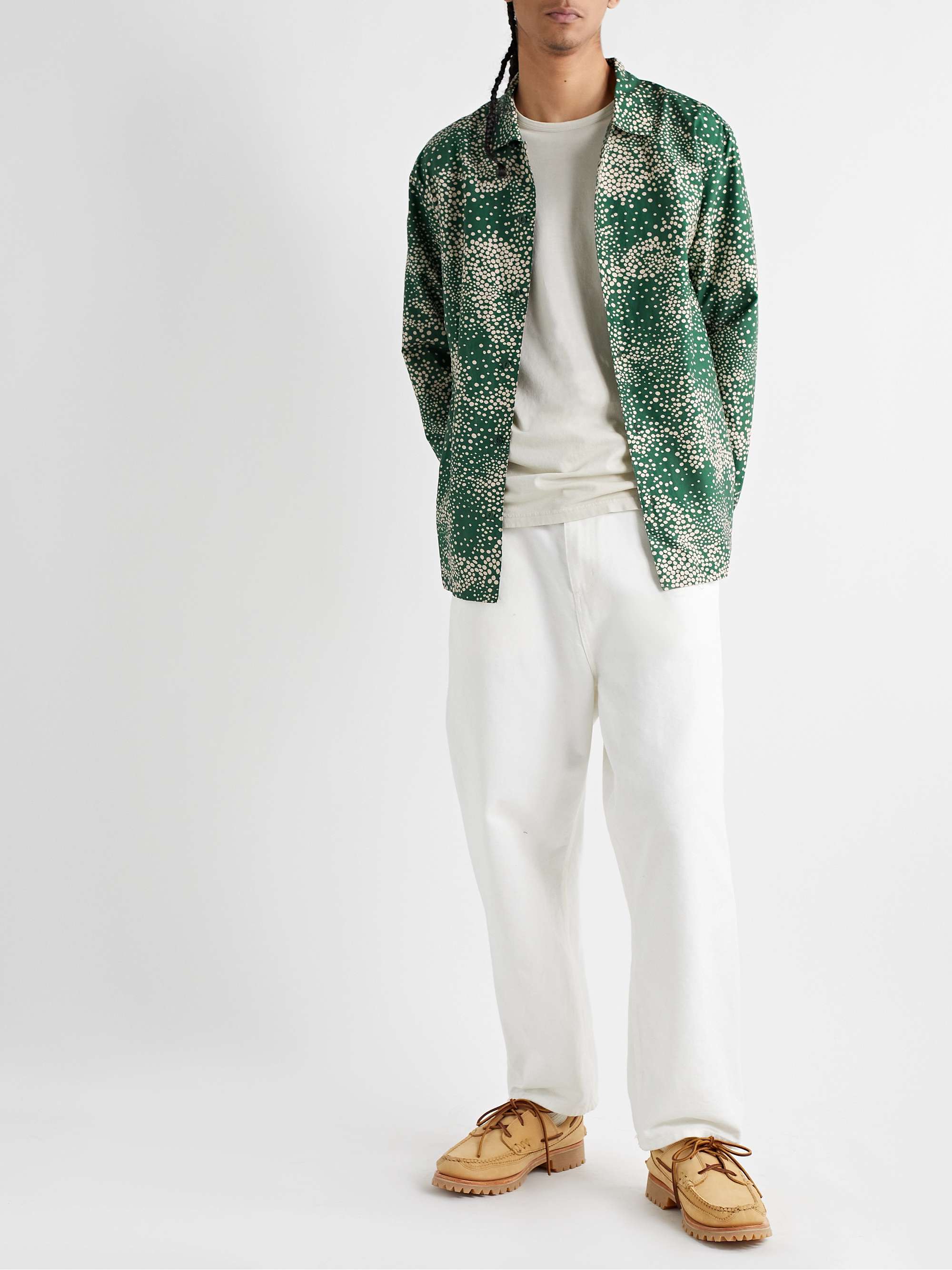 YMC Feathers Printed Cotton and Silk-Blend Shirt