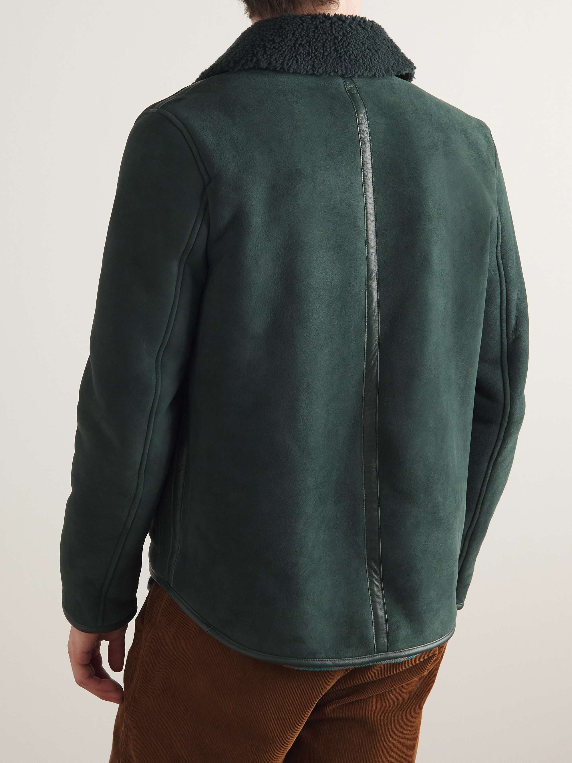 YMC Brainticket MK2 Leather-Trimmed Shearling Jacket