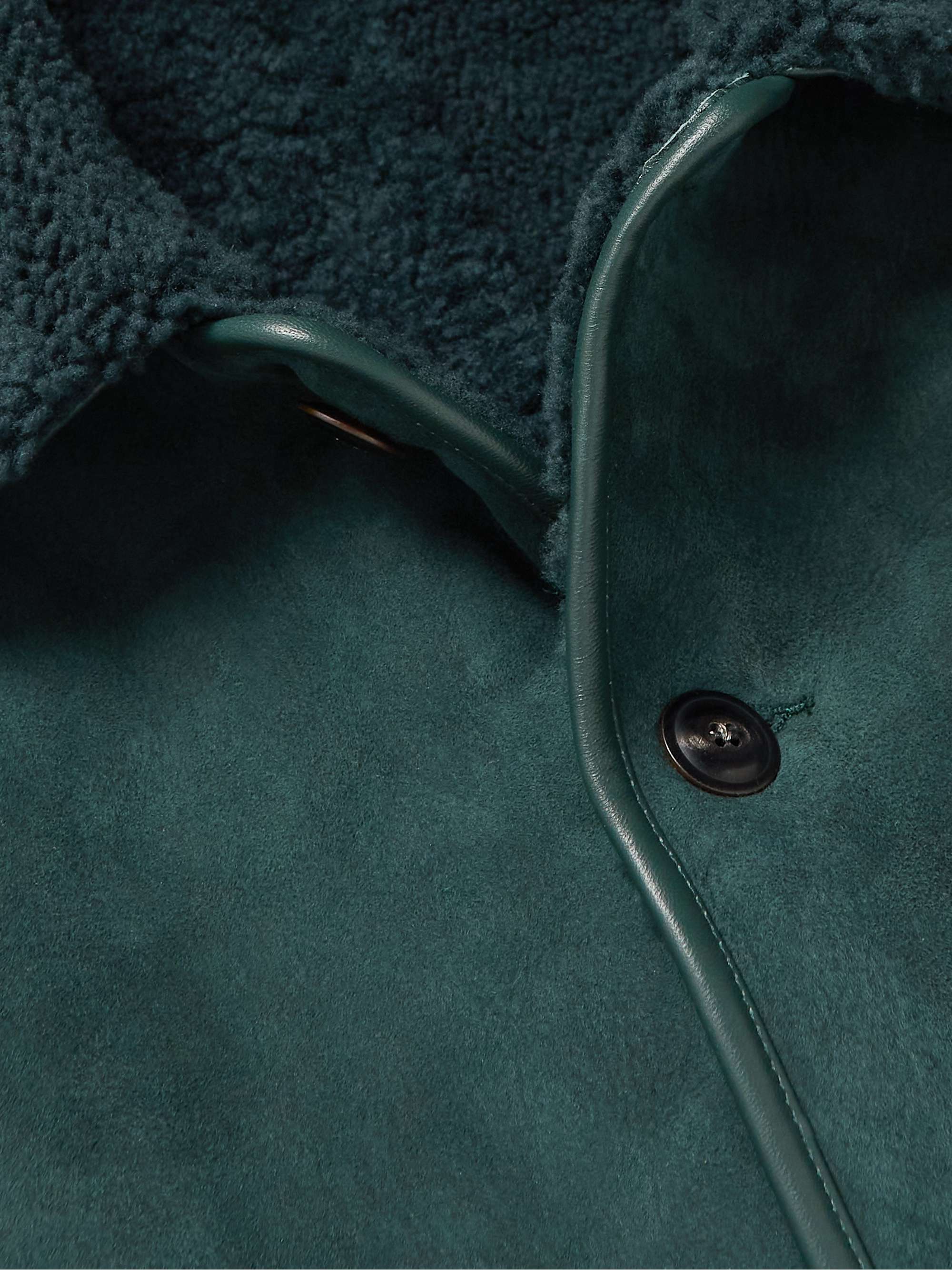YMC Brainticket MK2 Leather-Trimmed Shearling Jacket