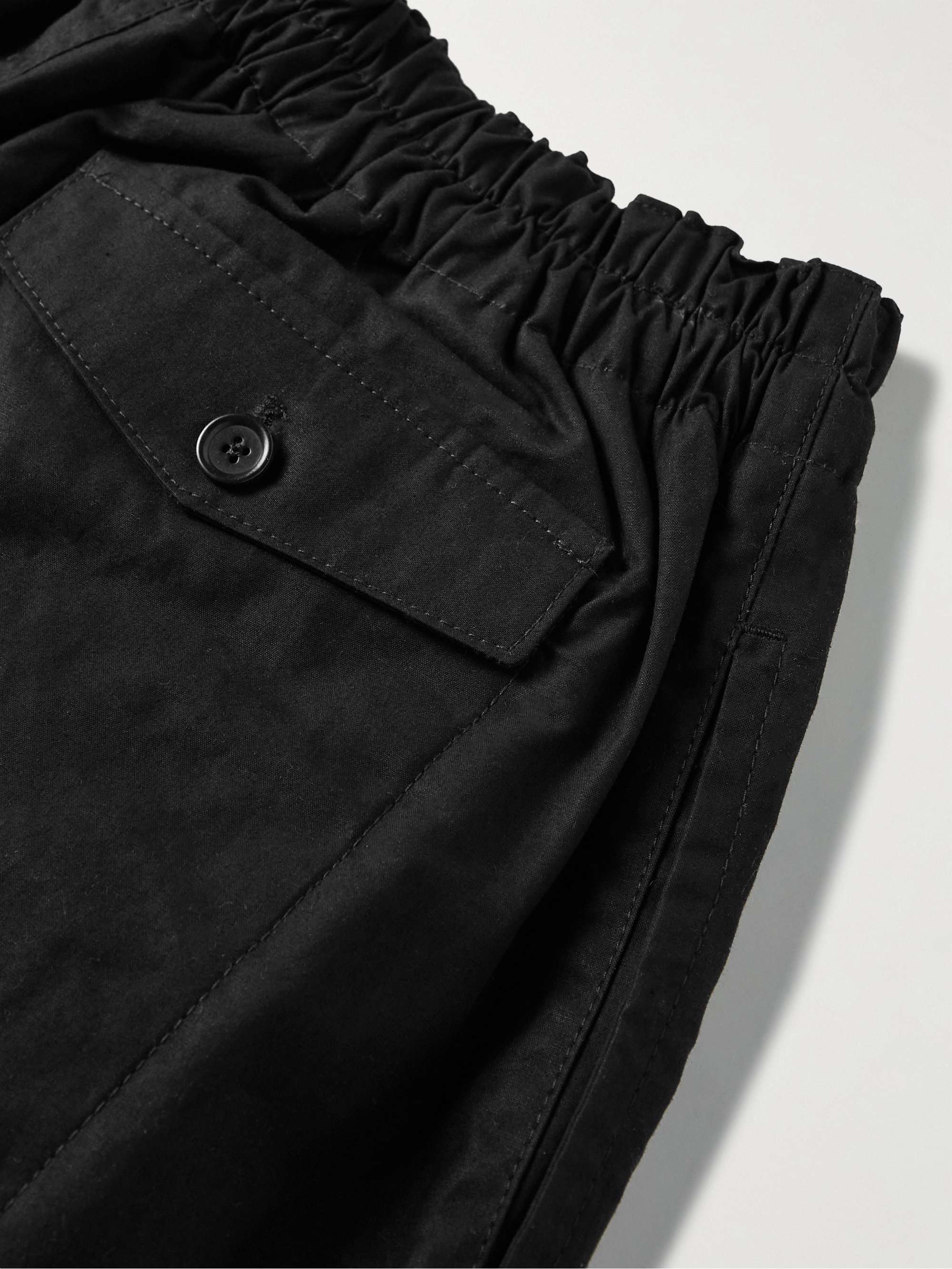 YMC Sylvian Tapered Cropped Waxed-Cotton Trousers