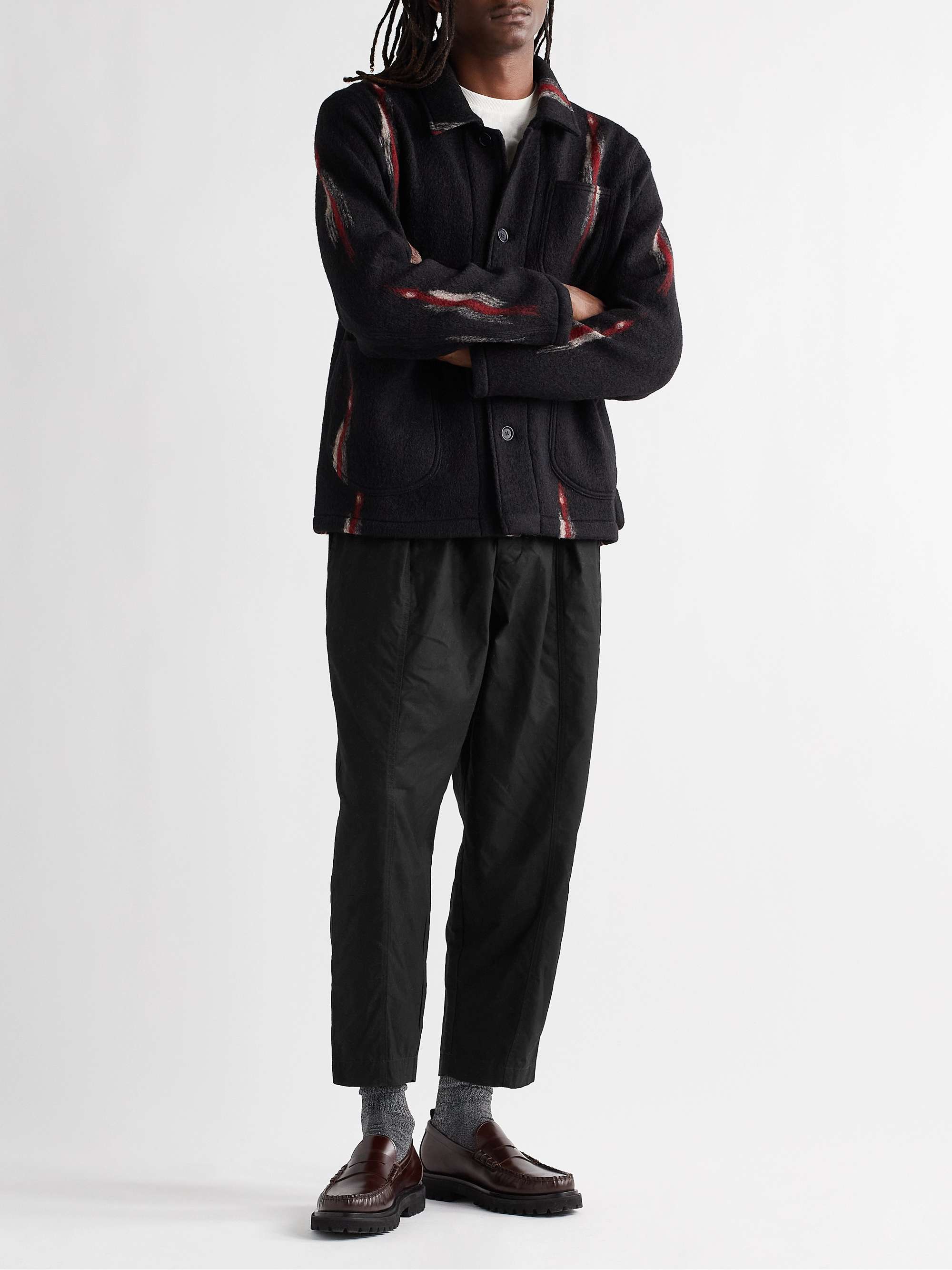 YMC Sylvian Tapered Cropped Waxed-Cotton Trousers