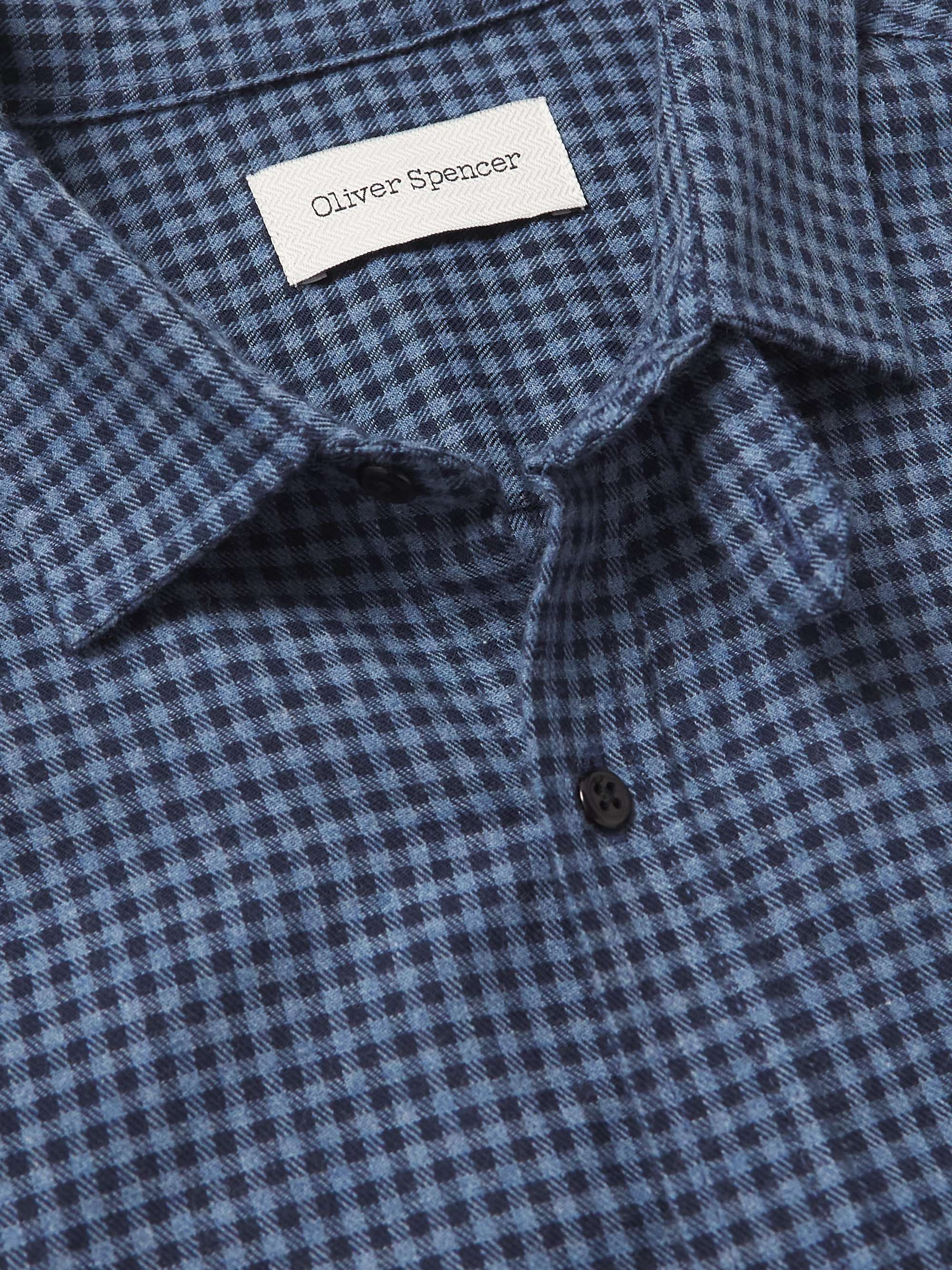 OLIVER SPENCER Clerkenwell Checked Cotton-Flannel Shirt