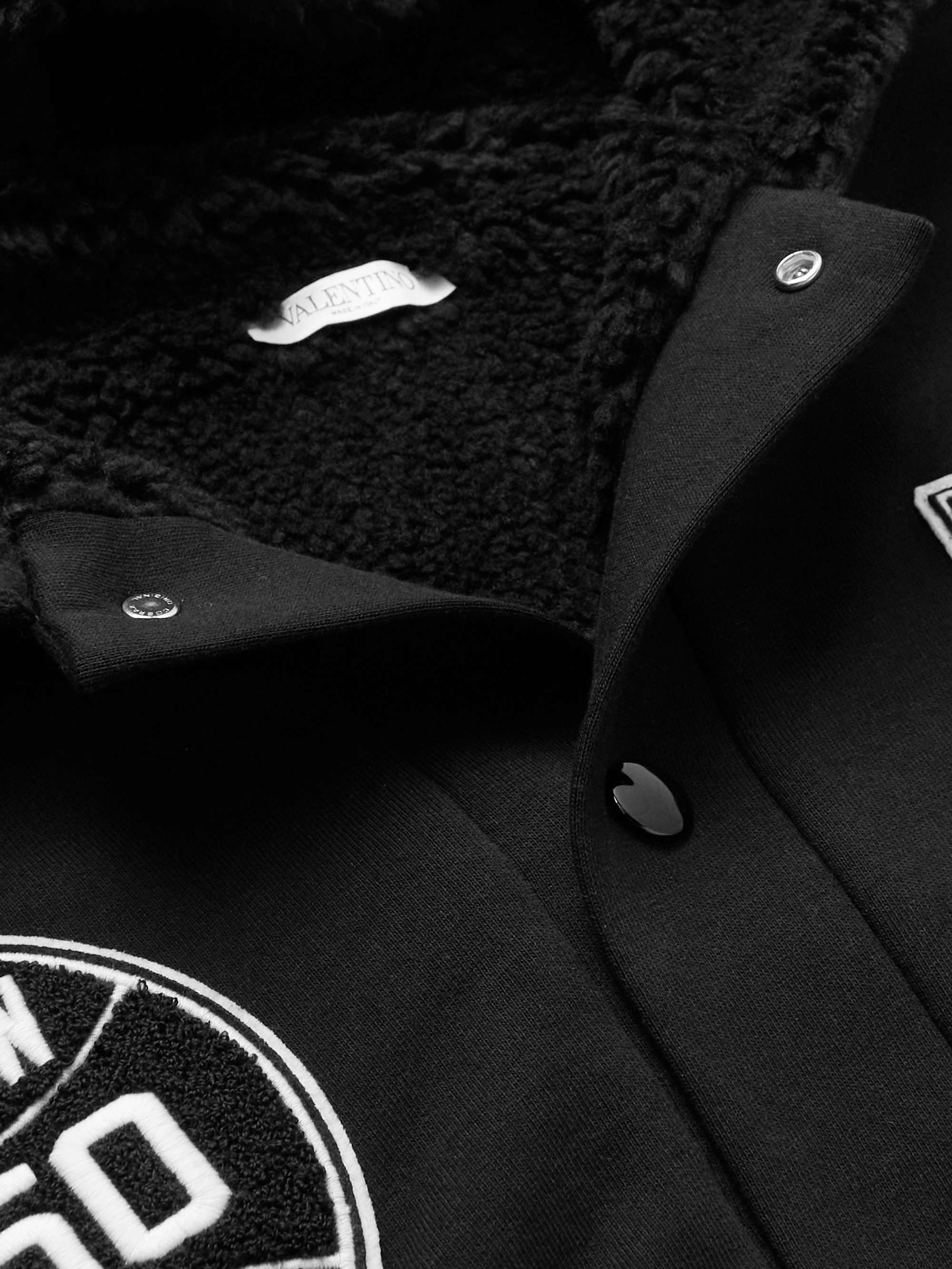 VALENTINO GARAVANI Logo-Appliquéd Cotton-Jersey Hooded VALENTINO GARAVANI Logo-Appliquéd Cotton-Jersey Hooded