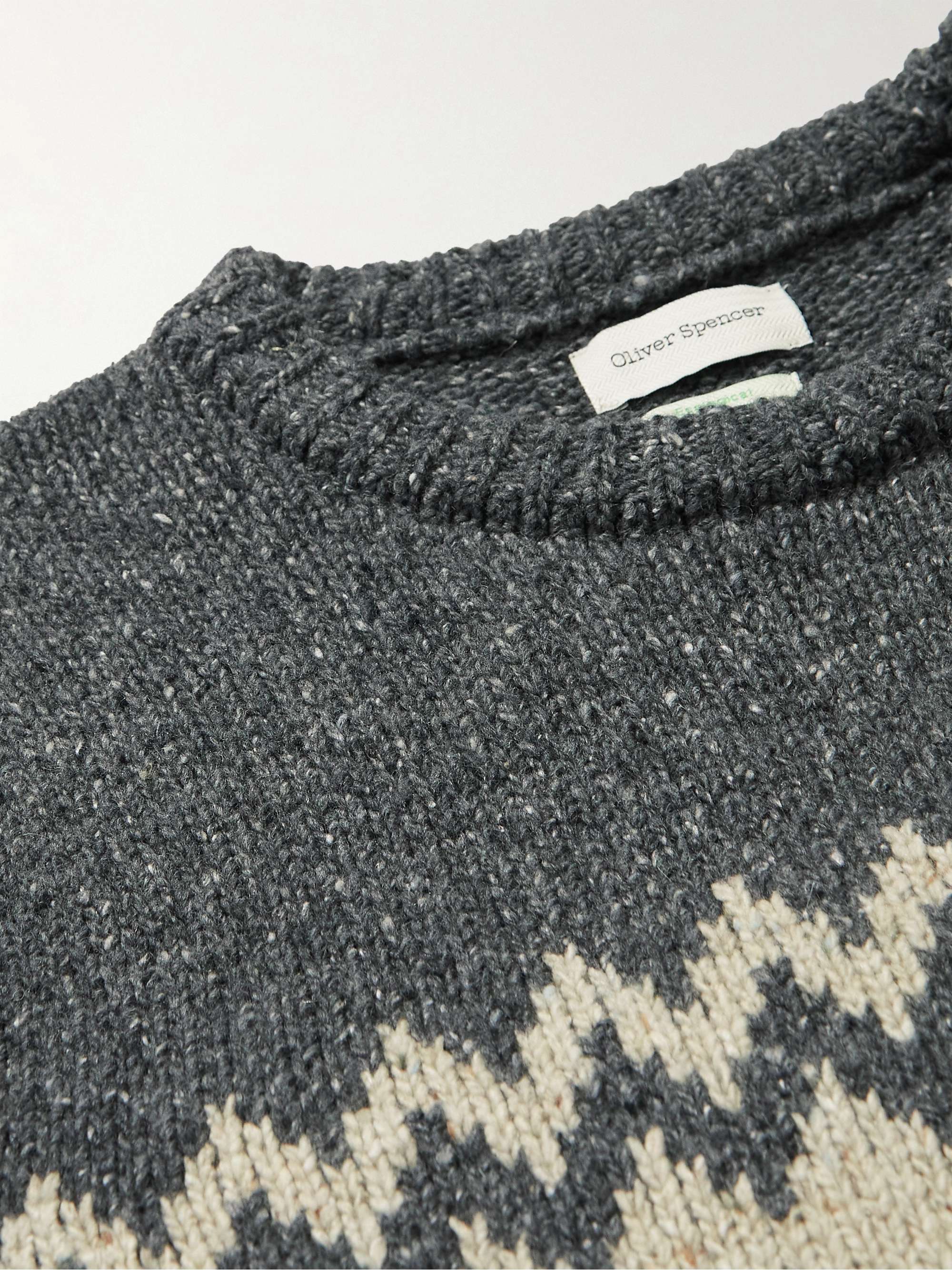 OLIVER SPENCER Blenheim Intarsia-Knit Wool-Blend Sweater