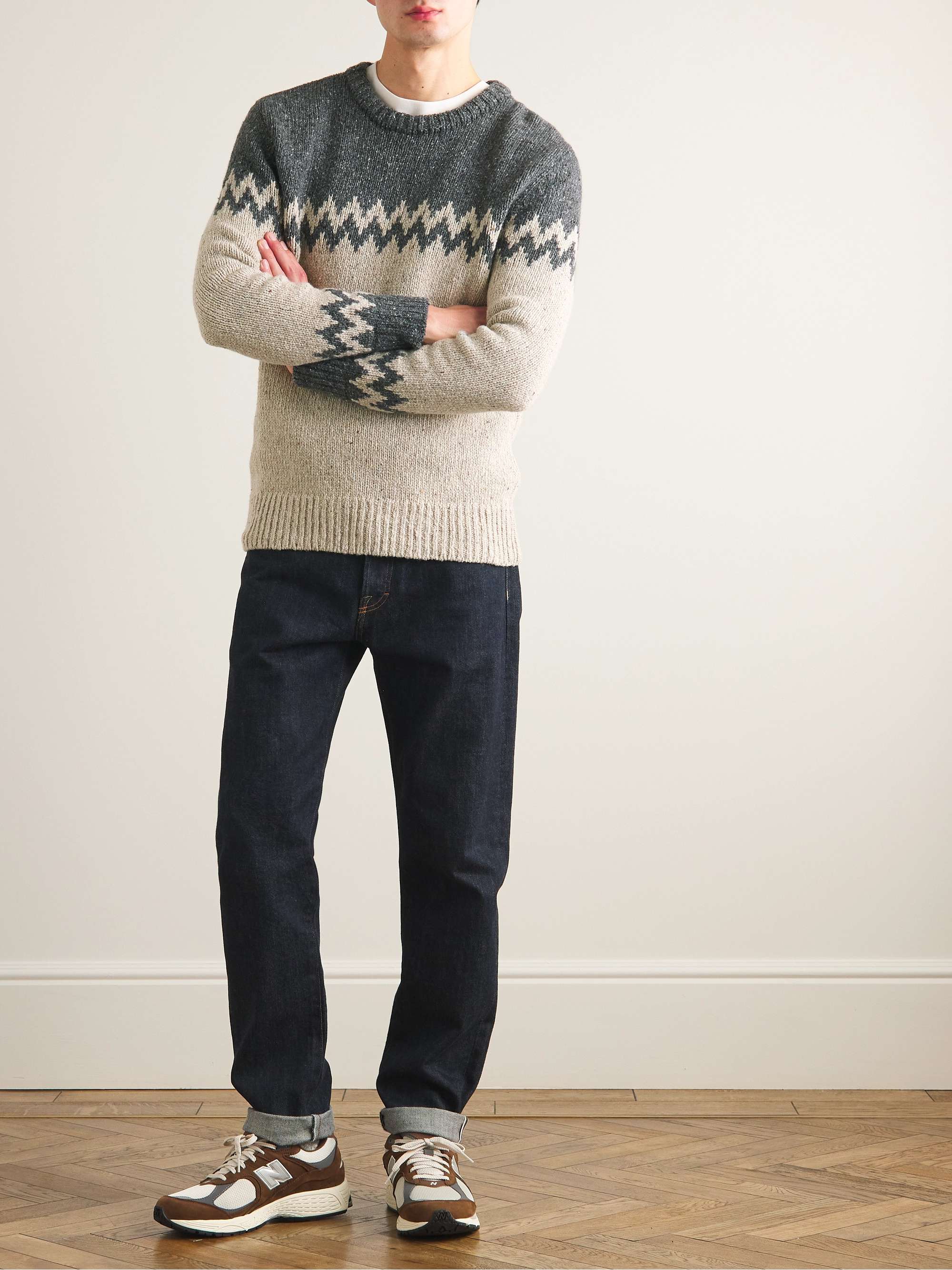 OLIVER SPENCER Blenheim Intarsia-Knit Wool-Blend Sweater