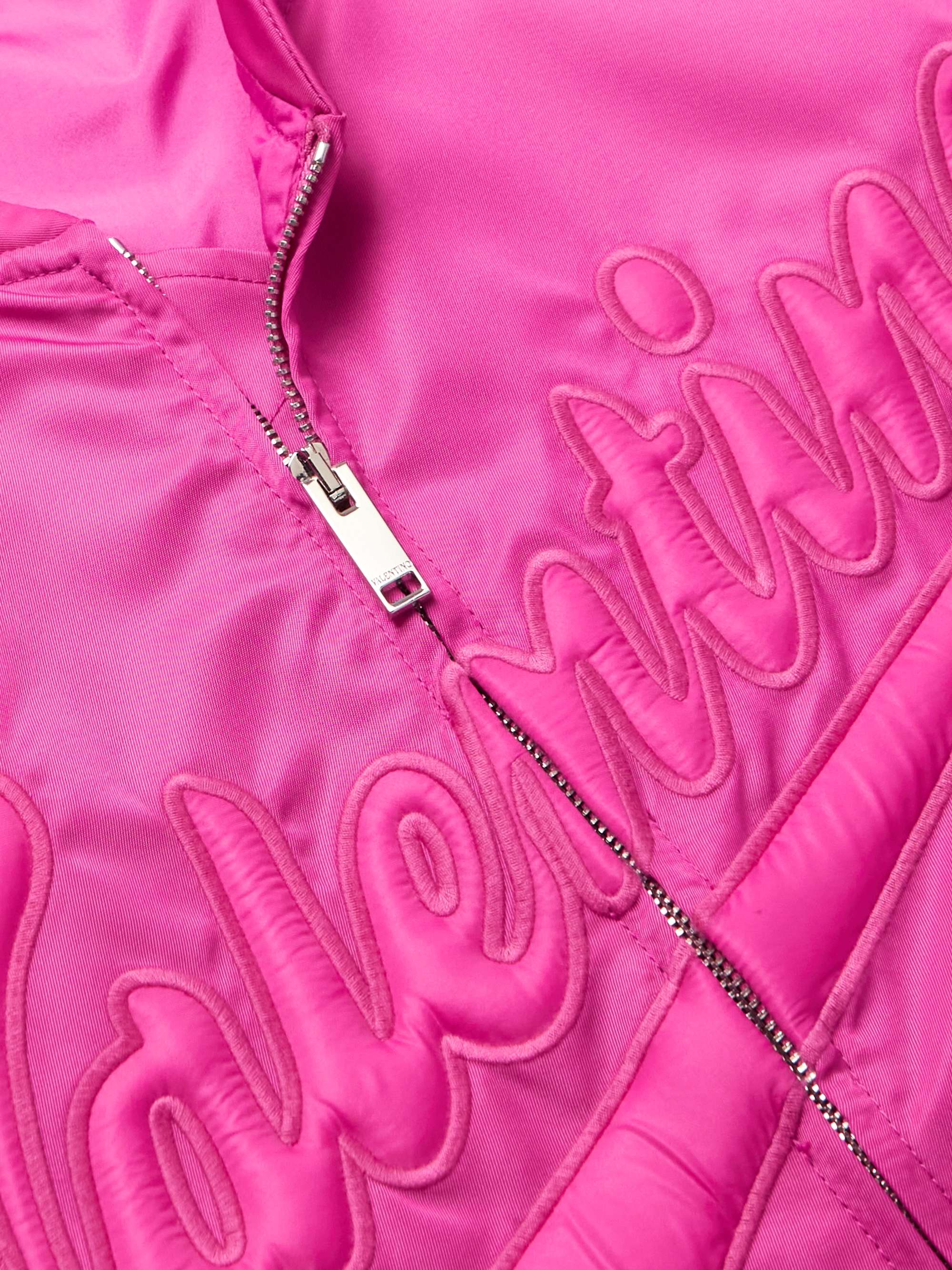 VALENTINO GARAVANI Collegiate Logo-Embroidered Shell Bomber Jacket