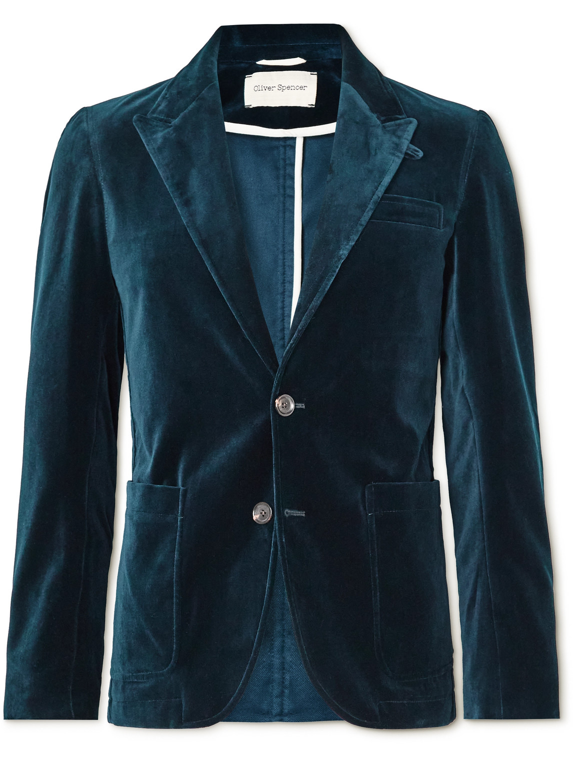 Oliver Spencer Mansfield Cotton-velvet Suit Jacket In Blue | ModeSens