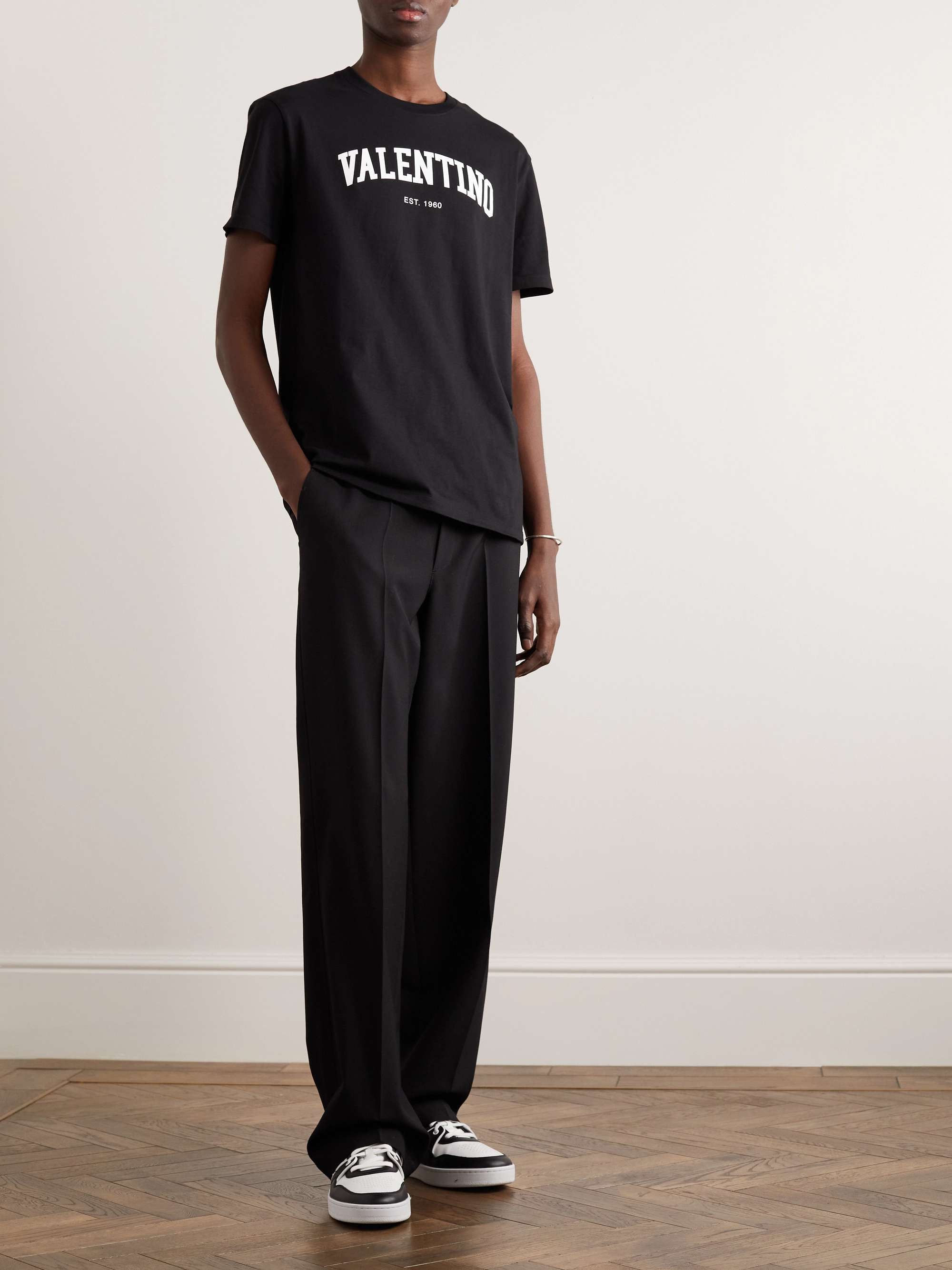 VALENTINO GARAVANI コットンジャージー Tシャツ ロゴプリント入り