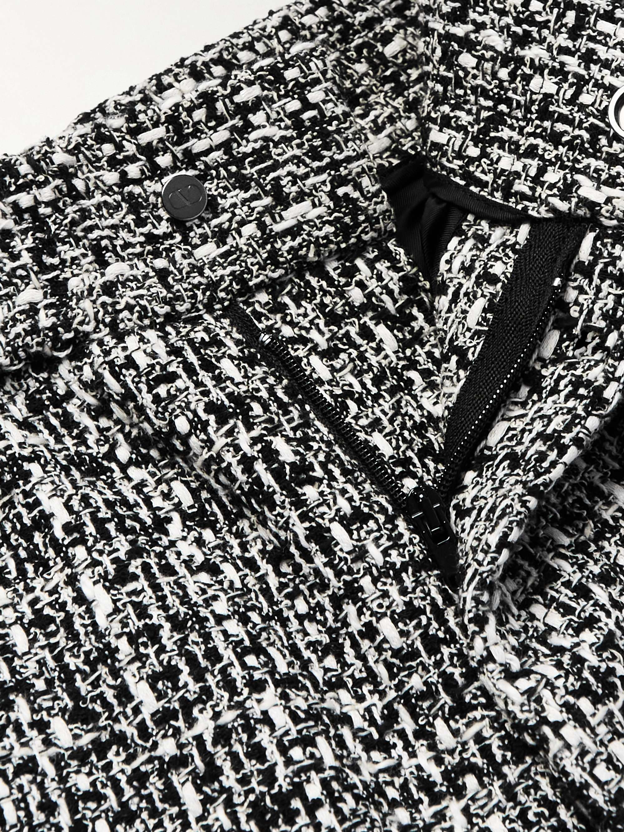 VALENTINO GARAVANI Straight-Leg Cotton-Blend Bouclé-Tweed Bermuda Shorts