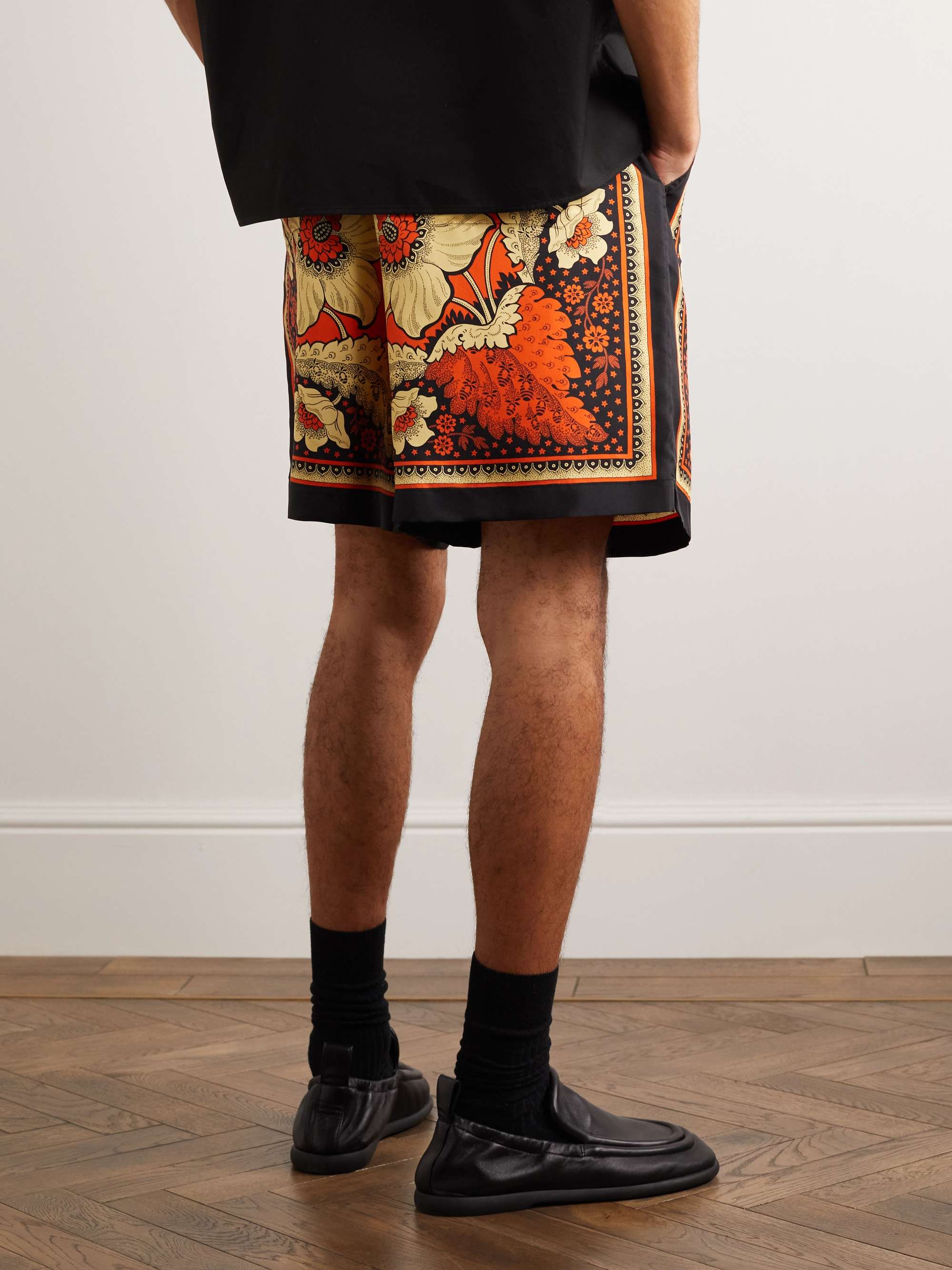 VALENTINO GARAVANI Straight-Leg Printed Cotton Bermuda Shorts