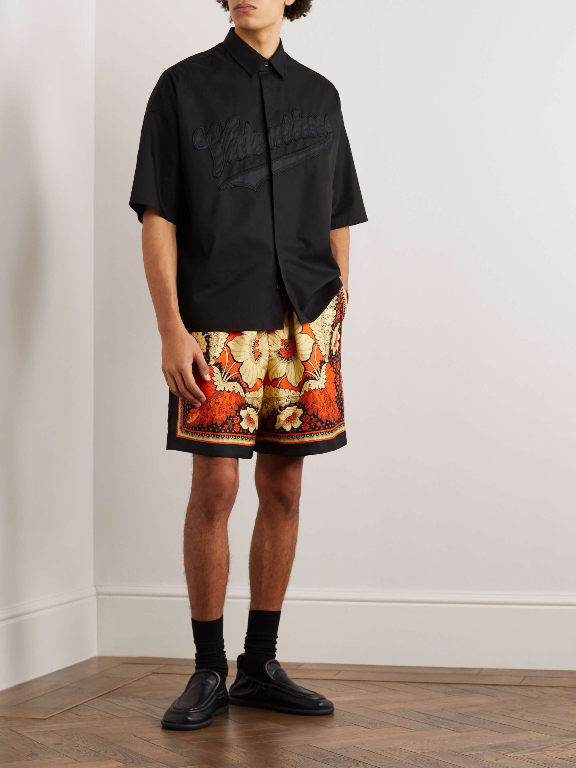 VALENTINO GARAVANI Straight-Leg Printed Cotton Bermuda Shorts