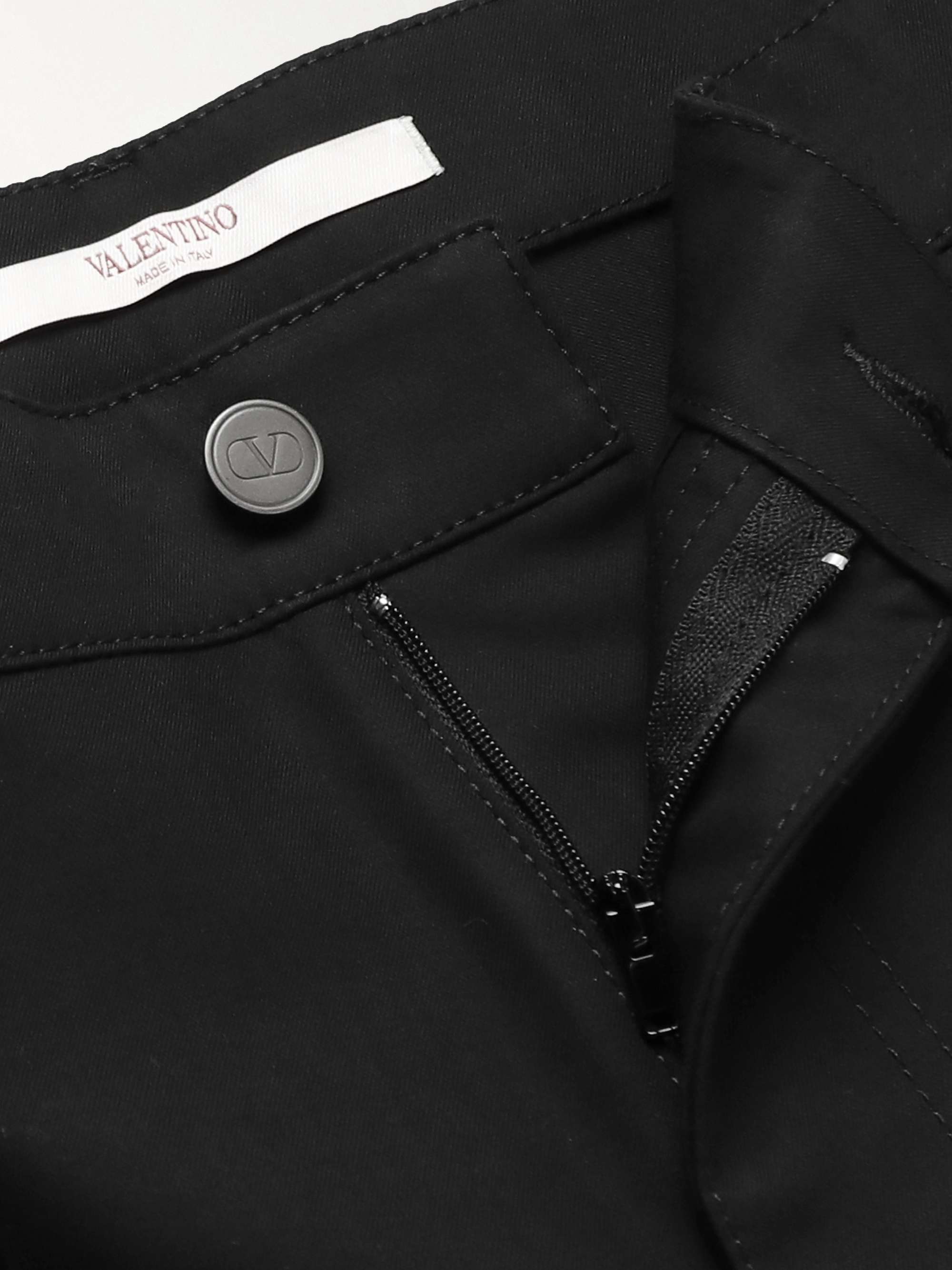 VALENTINO GARAVANI Straight-Leg Pleated Cotton Trousers