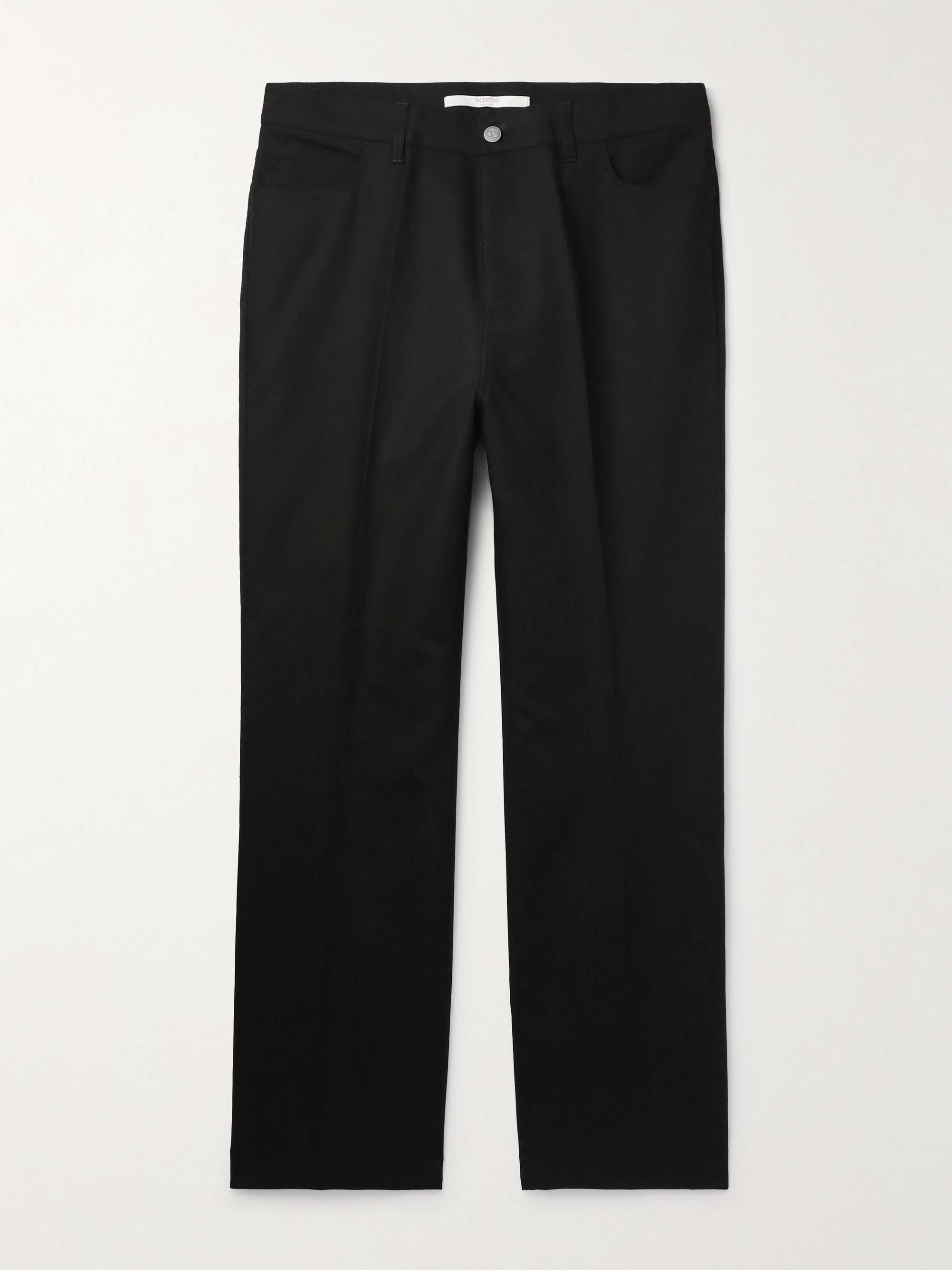 VALENTINO GARAVANI Straight-Leg Pleated Cotton Trousers for Men | MR PORTER