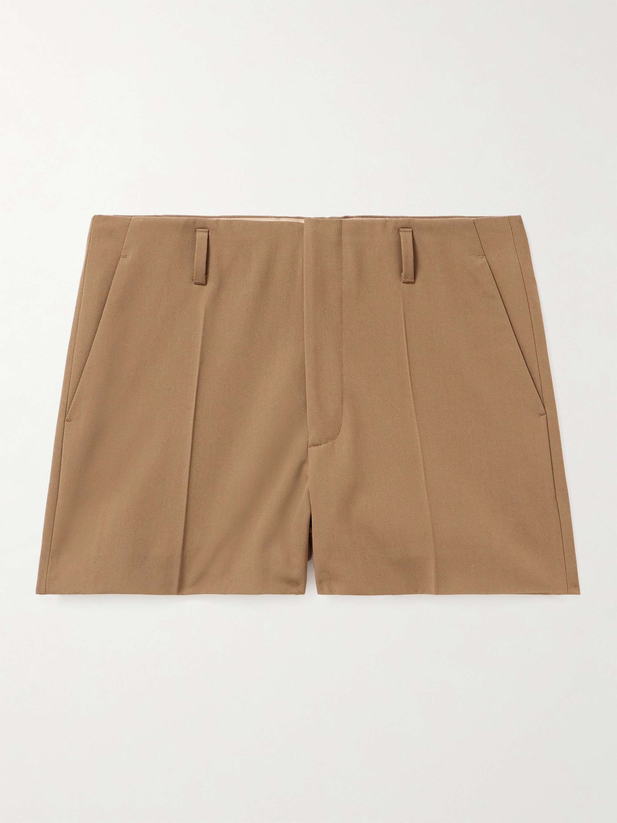 Pleated Twill Shorts