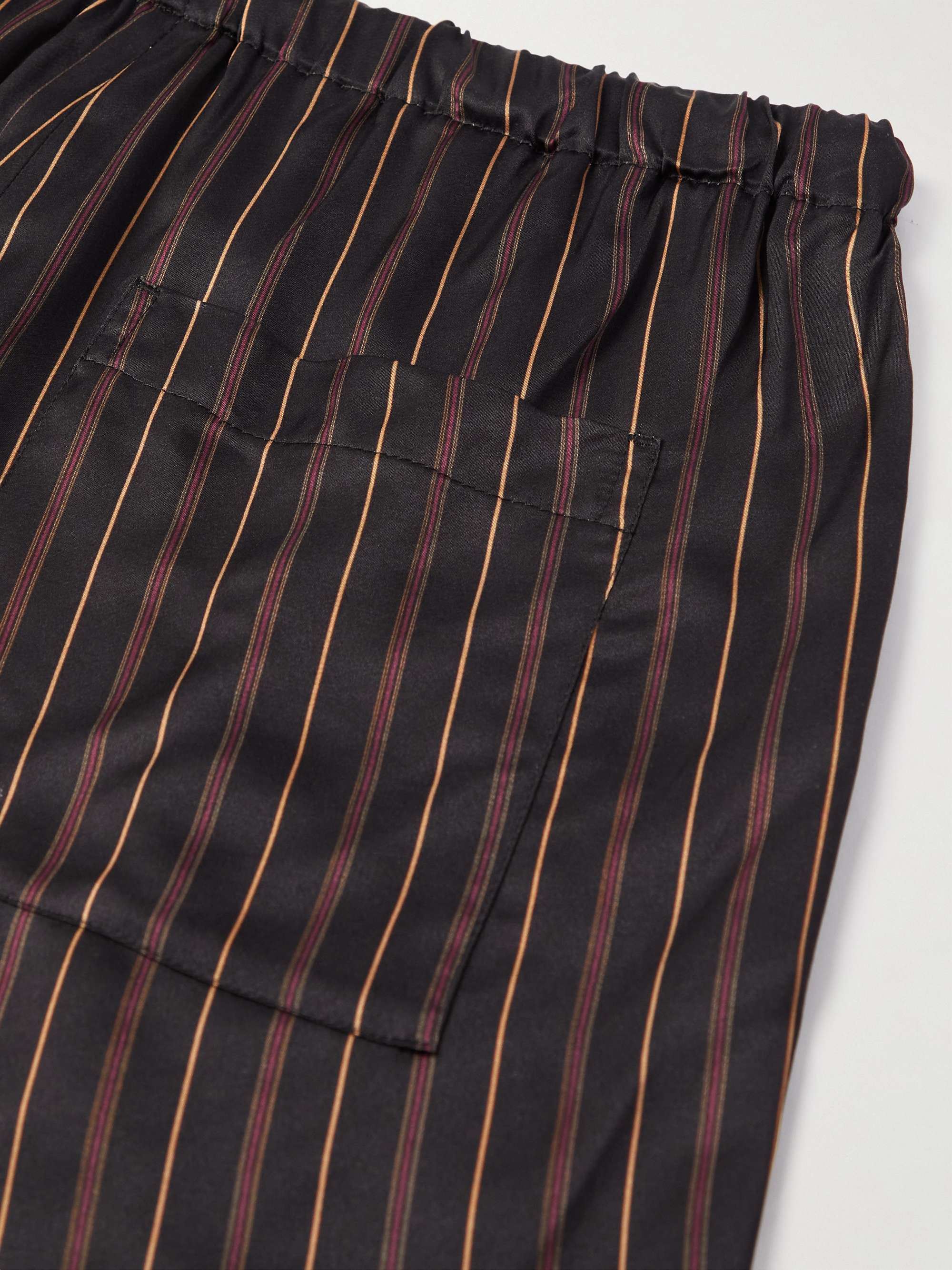DRIES VAN NOTEN Wide-Leg Striped Jersey Drawstring Shorts